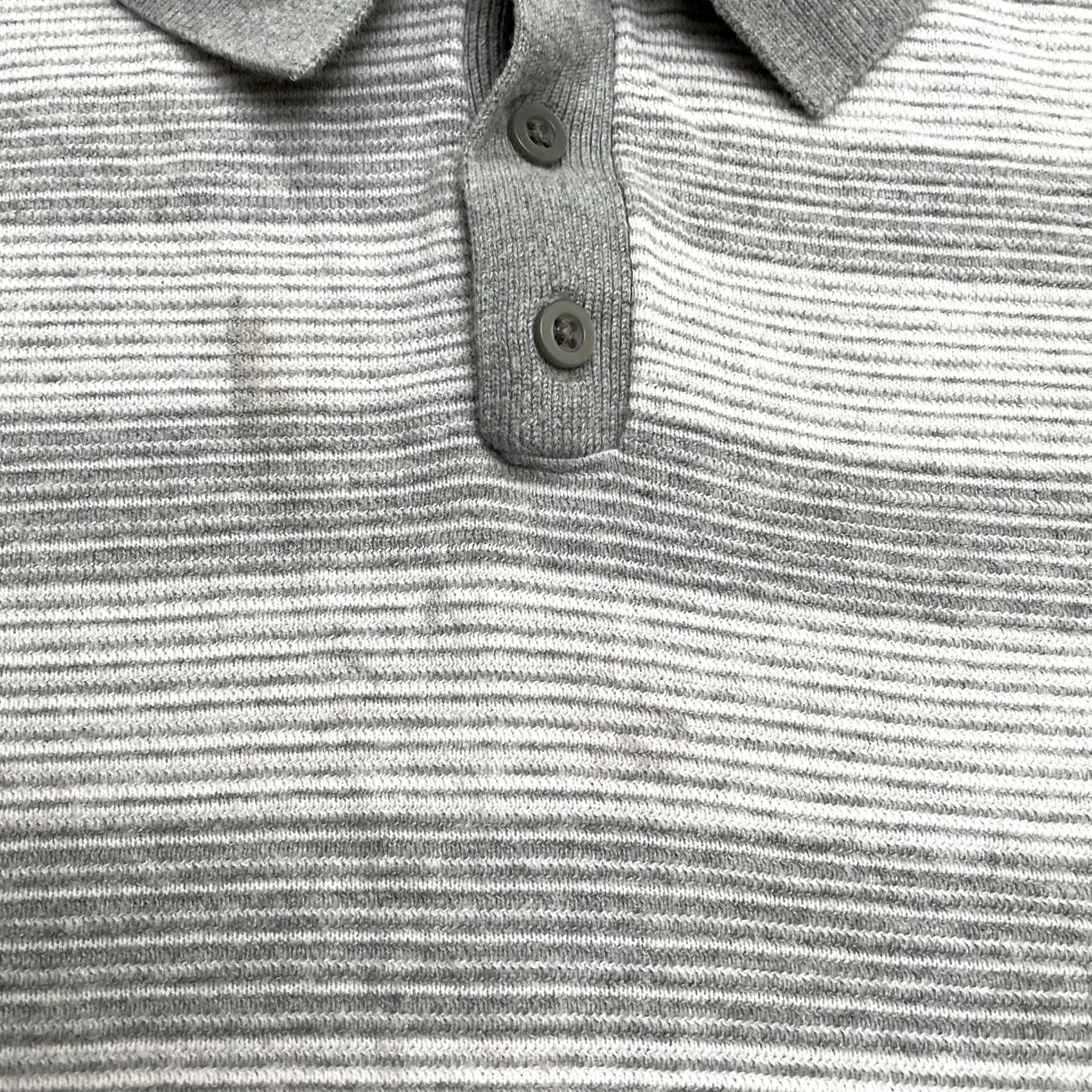 Vintage Goodfellow Polo Shirt Mens L Gray White Striped Cotton Knit Casual Top Size US L / EU 52-54 / 3 - 7 Thumbnail