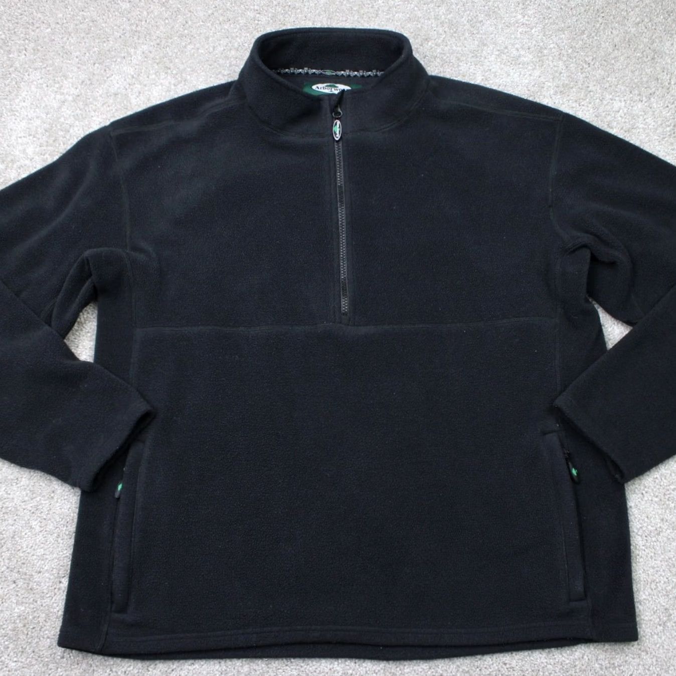 Vintage Arborwear Sweatshirt Mens XL Black 1/4 Zip Fleece Zip Pockets Polyester Pullover Size US XL / EU 56 / 4 - 2 Thumbnail