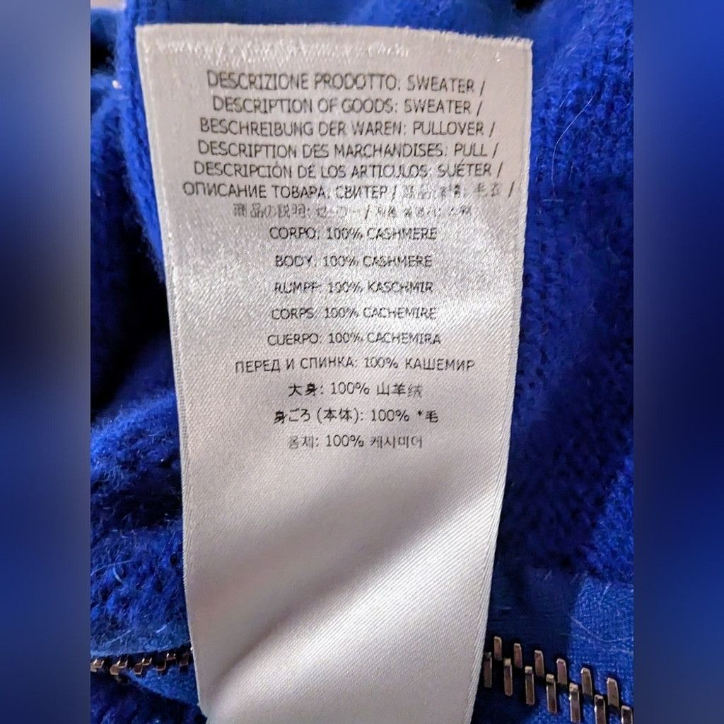 Tom Ford Tom Ford Royal Blue Cashmere Sweater With Zipper Detailing Size L / US 10 / IT 46 - 12 Thumbnail