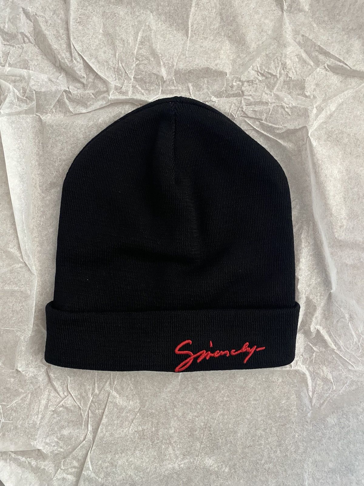 Givenchy BNWOT, Givenchy Beanie, Black w/Red Size ONE SIZE - 1 Thumbnail