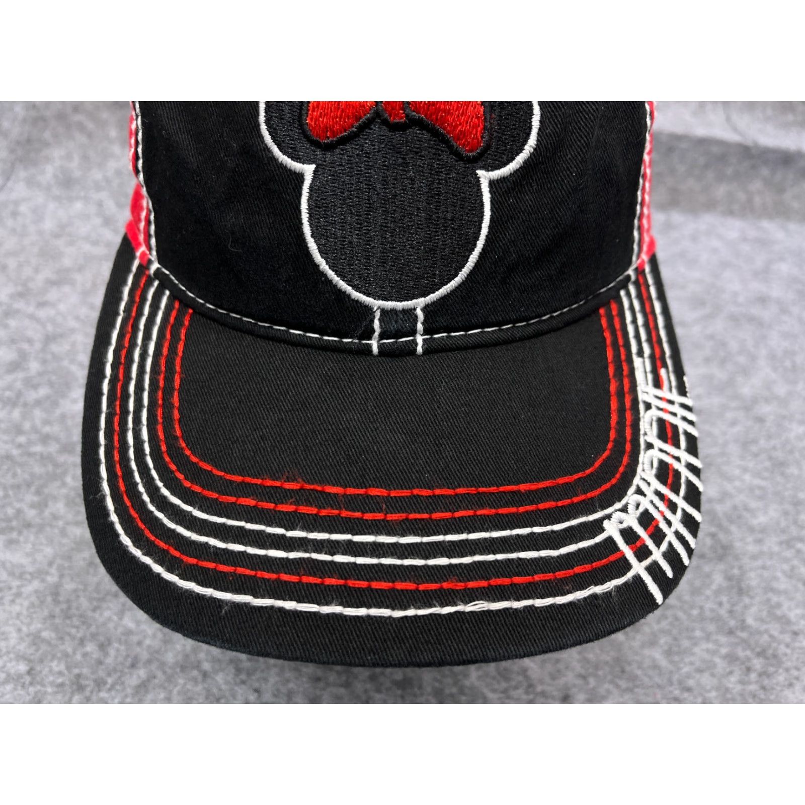 Disney Disney Hat Cap Minnie Mouse Adult One Size Black Red Cotton Strap Back Cap Hair Accessories Size ONE SIZE - 3 Thumbnail