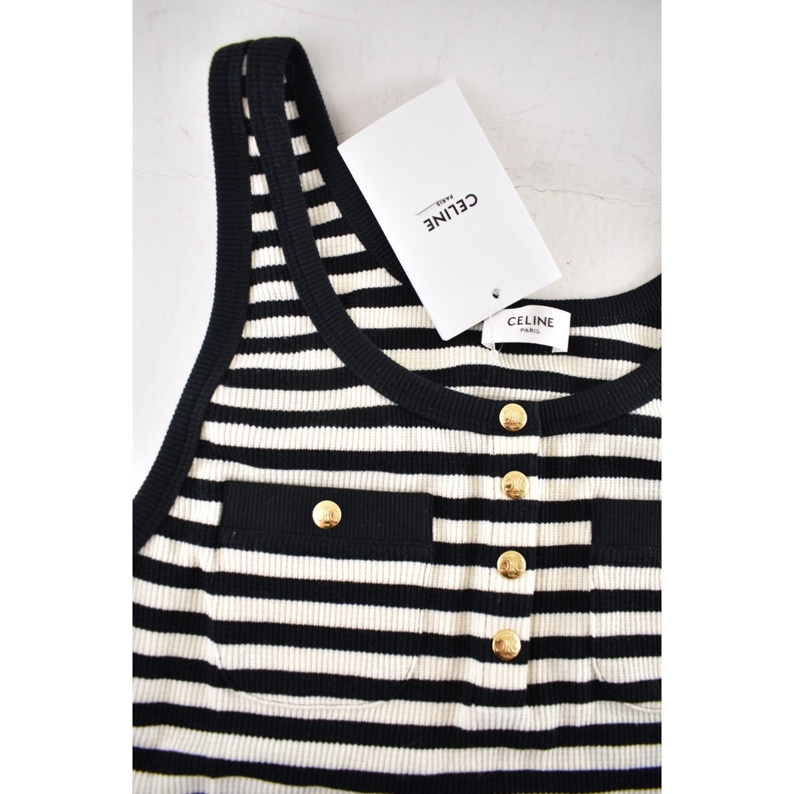 Celine Celine Mariniere Striped Cotton Jersey Tank Top Shirt XL Size XL / US 12-14 / IT 48-50 - 7 Thumbnail
