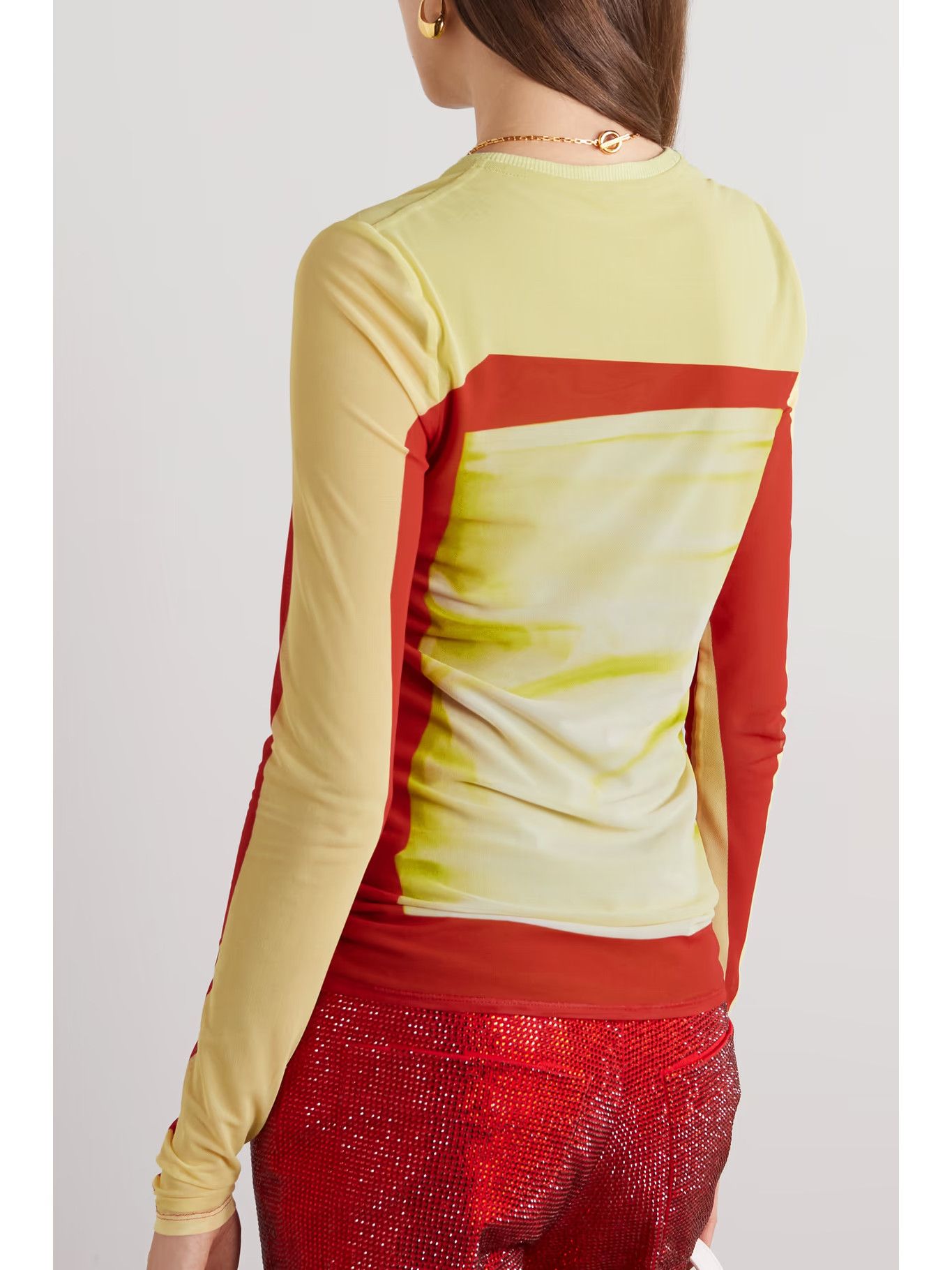 Loewe o1y1025 Blouse in Lime Green/Red Size S / US 4 / IT 40 - 3 Thumbnail