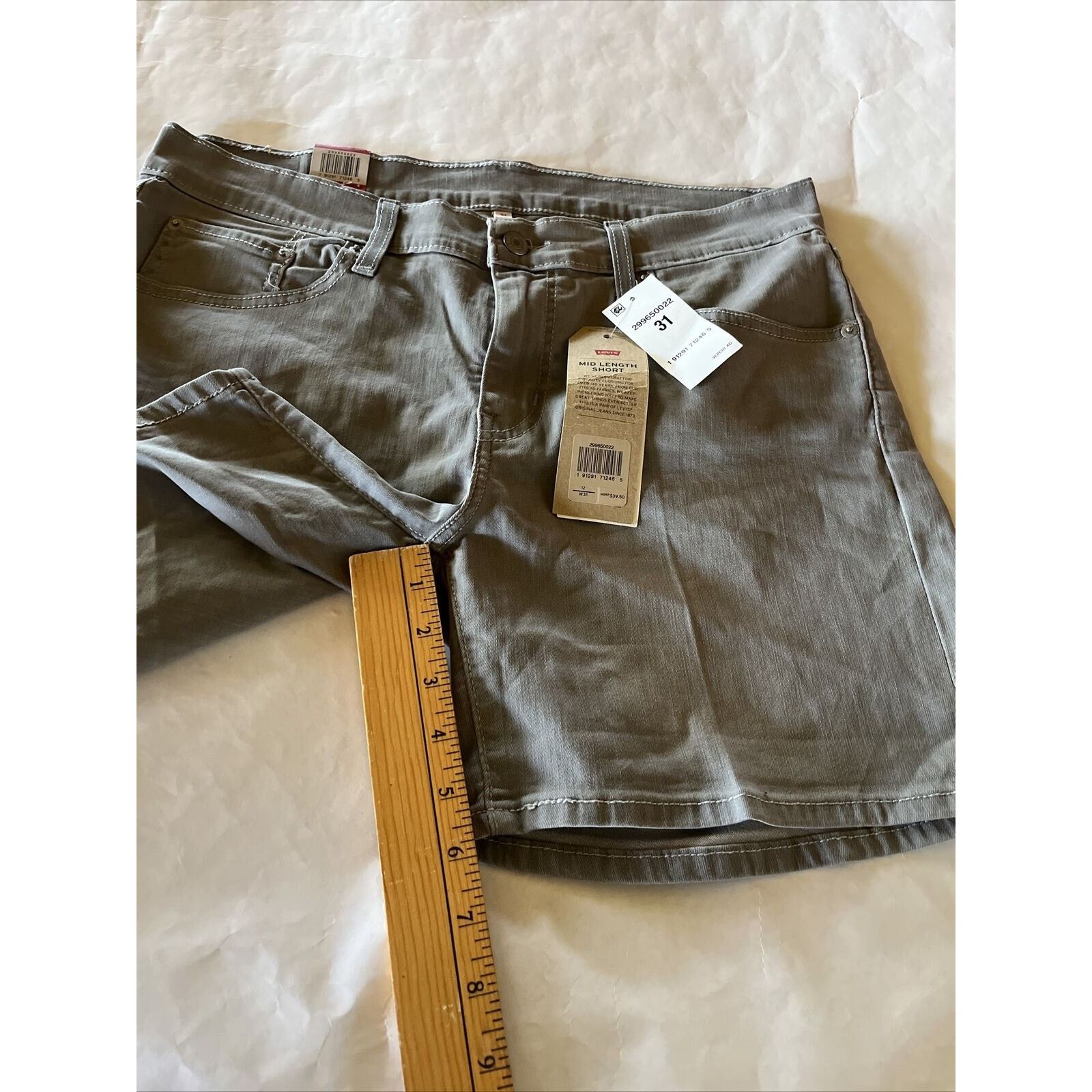 Levi's Levi's Jean Shorts Mens 31 Gray Mid Length Denim Chino NWT Size US 31 - 10 Thumbnail