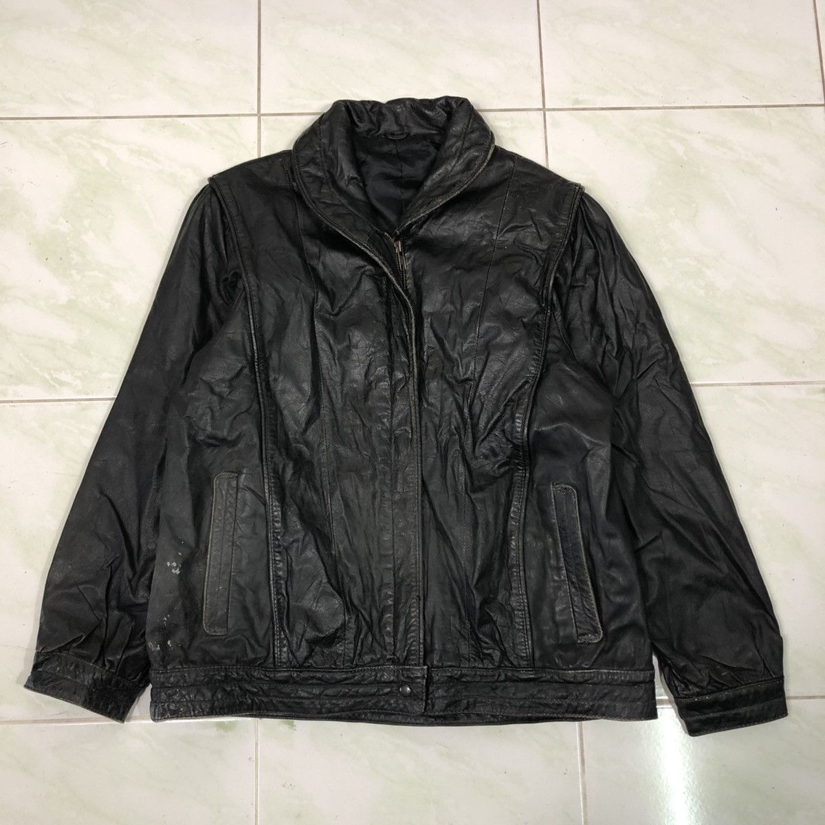 Japanese Brand 📌Vintage Biker Leather Jacket Partina Issey Miyake Size US M / EU 48-50 / 2 - 1 Thumbnail