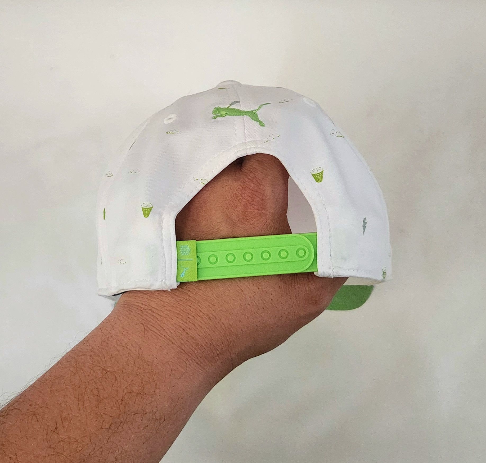 Puma Puma Sample Yupoong AOP Golf Hat Cap white lime Green snap Size ONE SIZE - 3 Thumbnail