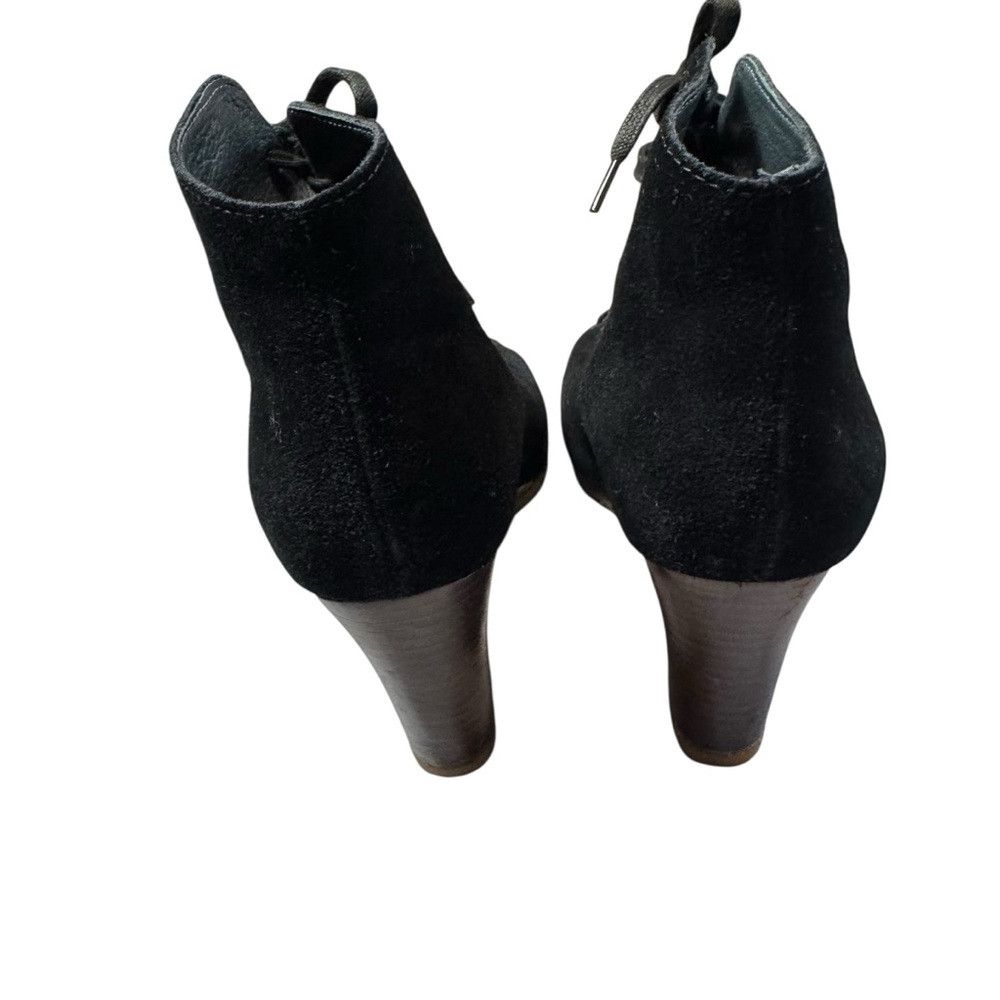 Ugg UGG Elyse Open Toe Black Suede Lace-up Wedge Booties 3340 S Size US 7.5 / IT 37.5 - 4 Thumbnail