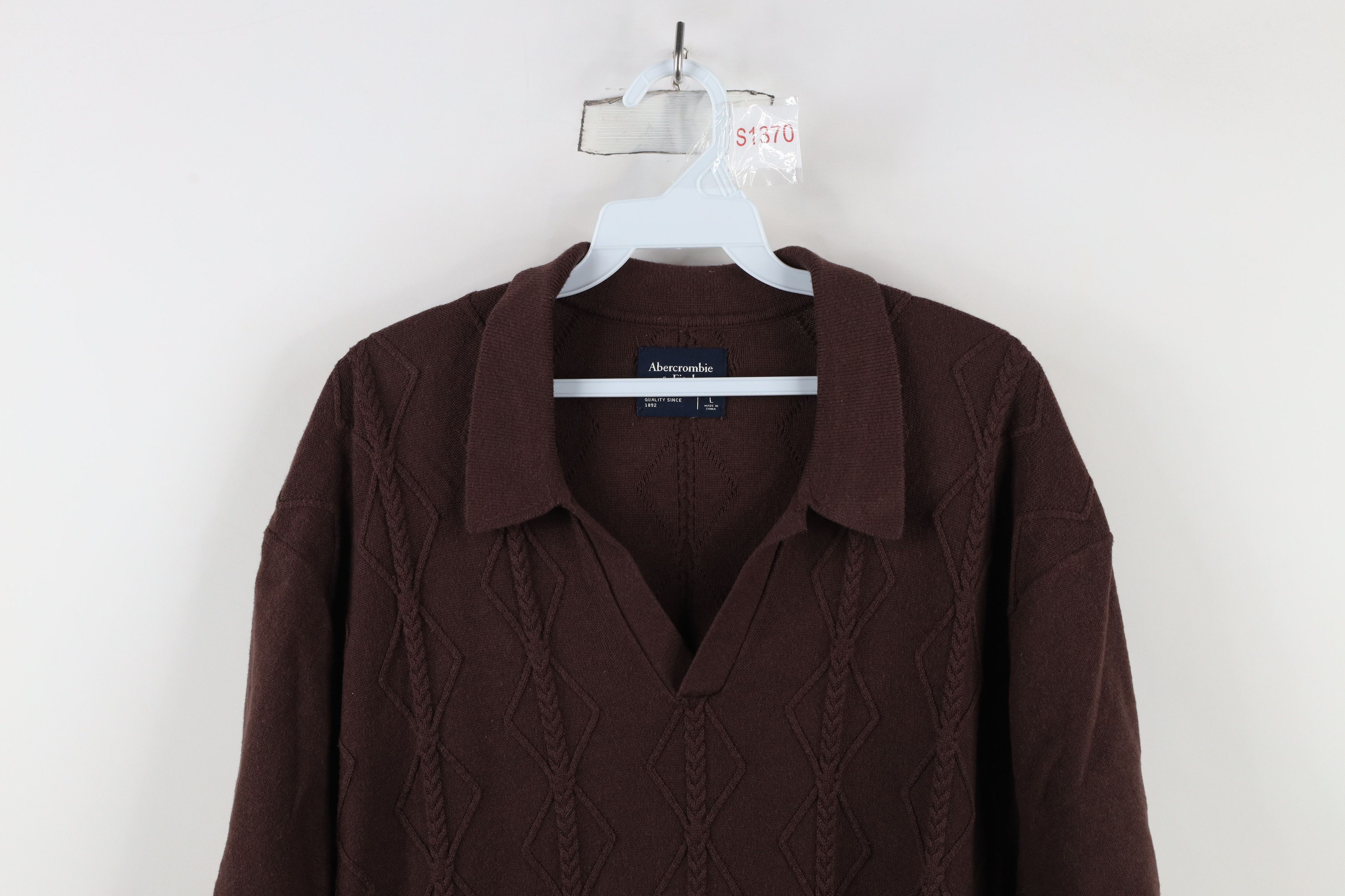 Abercrombie & Fitch × Vintage Vintage Y2K Abercrombie & Fitch Cable Knit Collared Polo Size US L / EU 52-54 / 3 - 2 Thumbnail