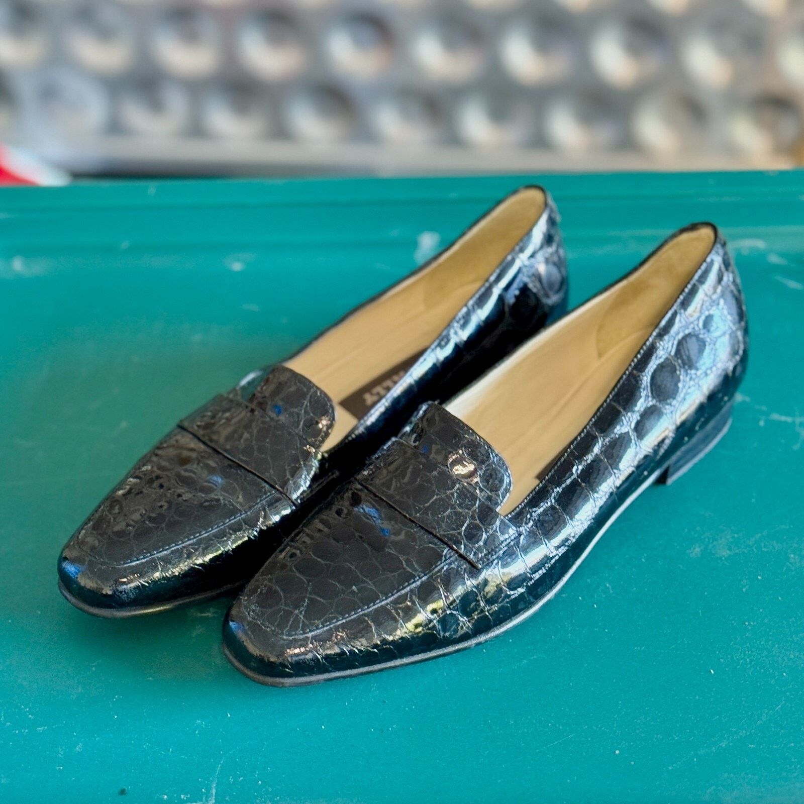 Bally 6.5 Bally Flats Black Penny Loafers Genuine Alligator Size US 6.5 / IT 36.5 - 1 Thumbnail