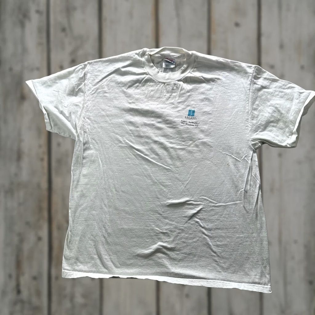 Hanes Hanes Shirt Mens XL White Legato NetWorker For Windows NT Graphic Crewneck Size US XL / EU 56 / 4 - 1 Thumbnail