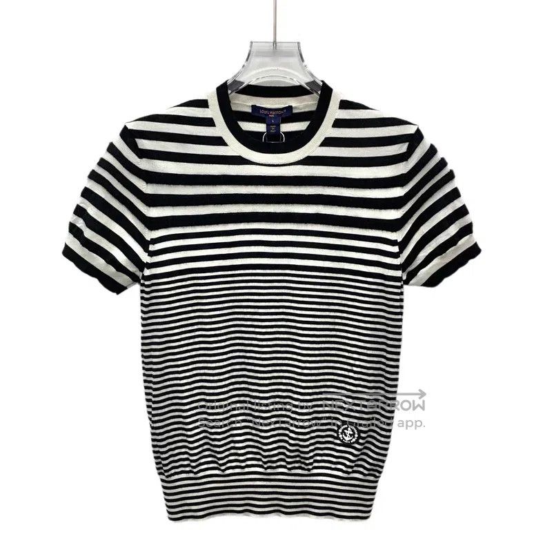 Louis Vuitton Louis Vuitton Black and white striped crewneck wool knit s Size L / US 10 / IT 46 - 1 Thumbnail