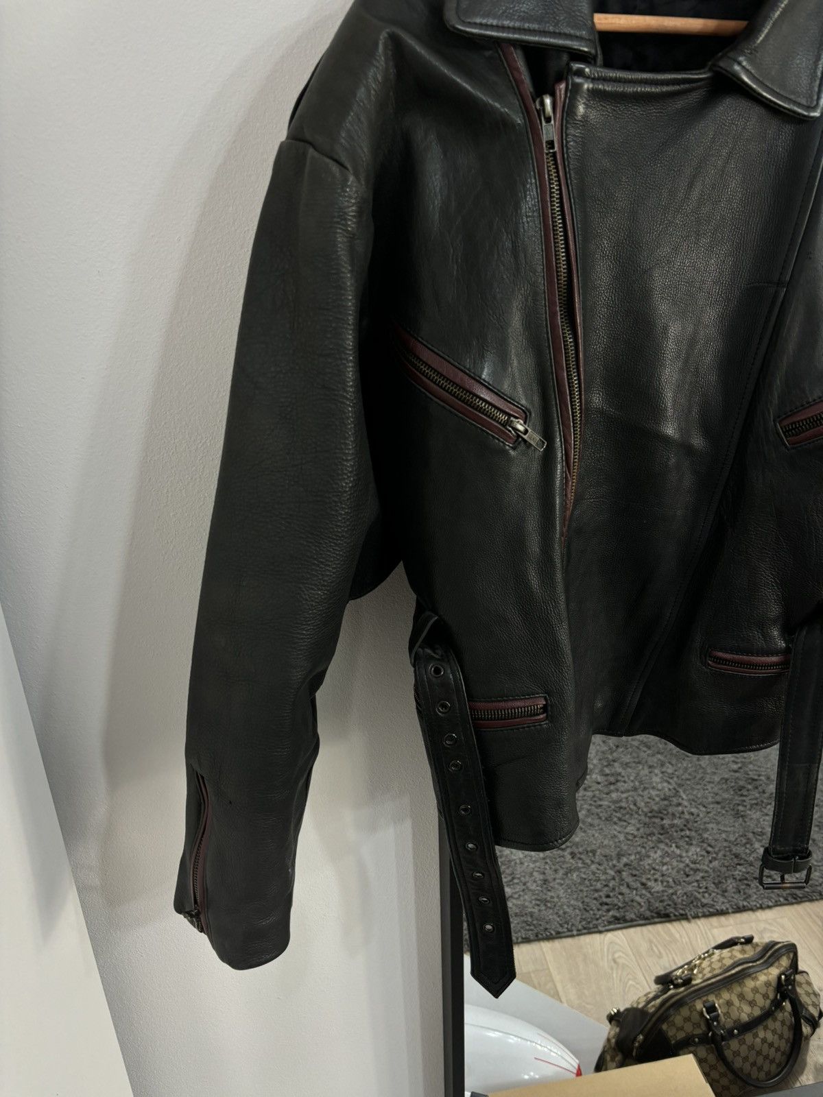 Genuine Leather × Japanese Brand 2000s Vintage Japanese Cropped Real Leather Bomber Jacket Size US M / EU 48-50 / 2 - 5 Thumbnail