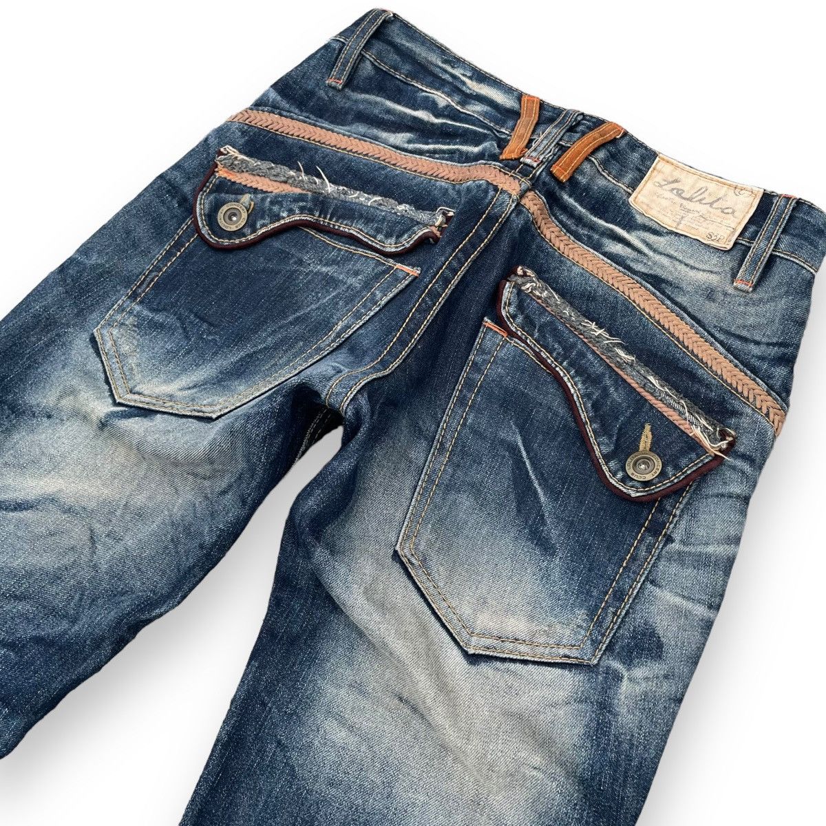 If Six Was Nine 🇯🇵 VINTAGE LOLITA BY CONCERT CLUB WASHED DENIM PANTS Size 29" - 11 Thumbnail