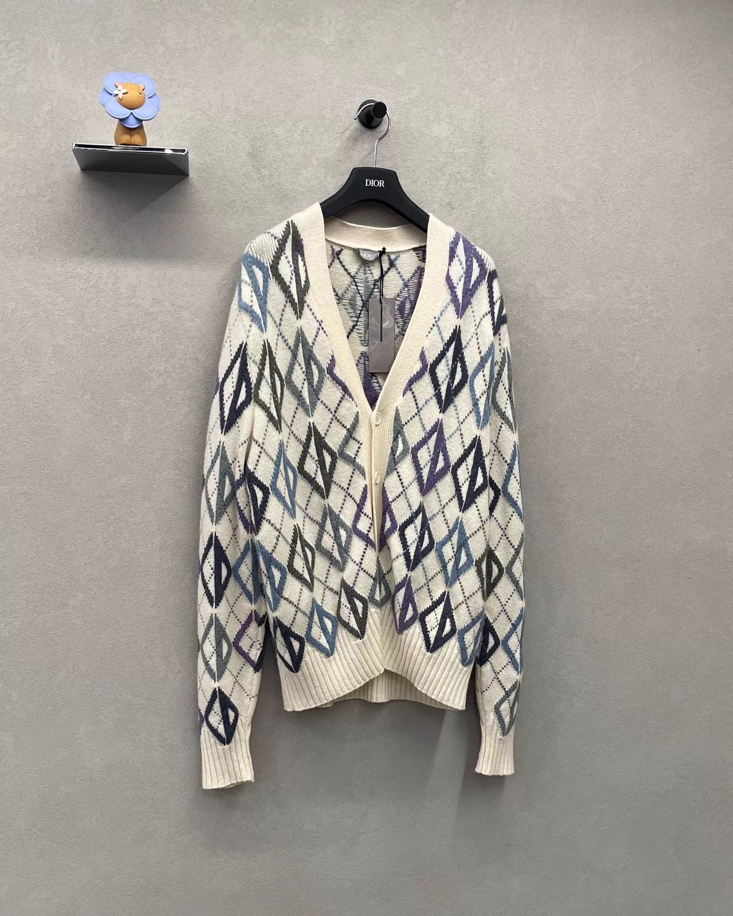 Dior Dior all-over diamond print knit cardigan M soft versatile Size US M / EU 48-50 / 2 - 3 Thumbnail