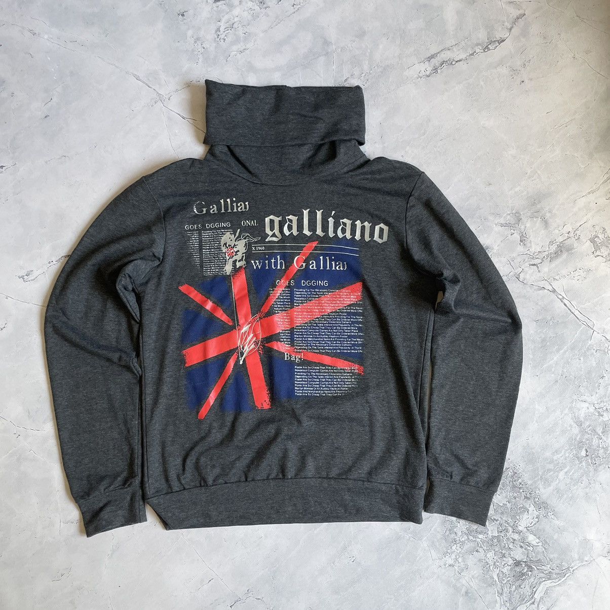 トップス archive John Galliano news paper hoodie SOLD) 2000's JOHN GALLIANO GAZETTE NEWSPAPER HOODIE