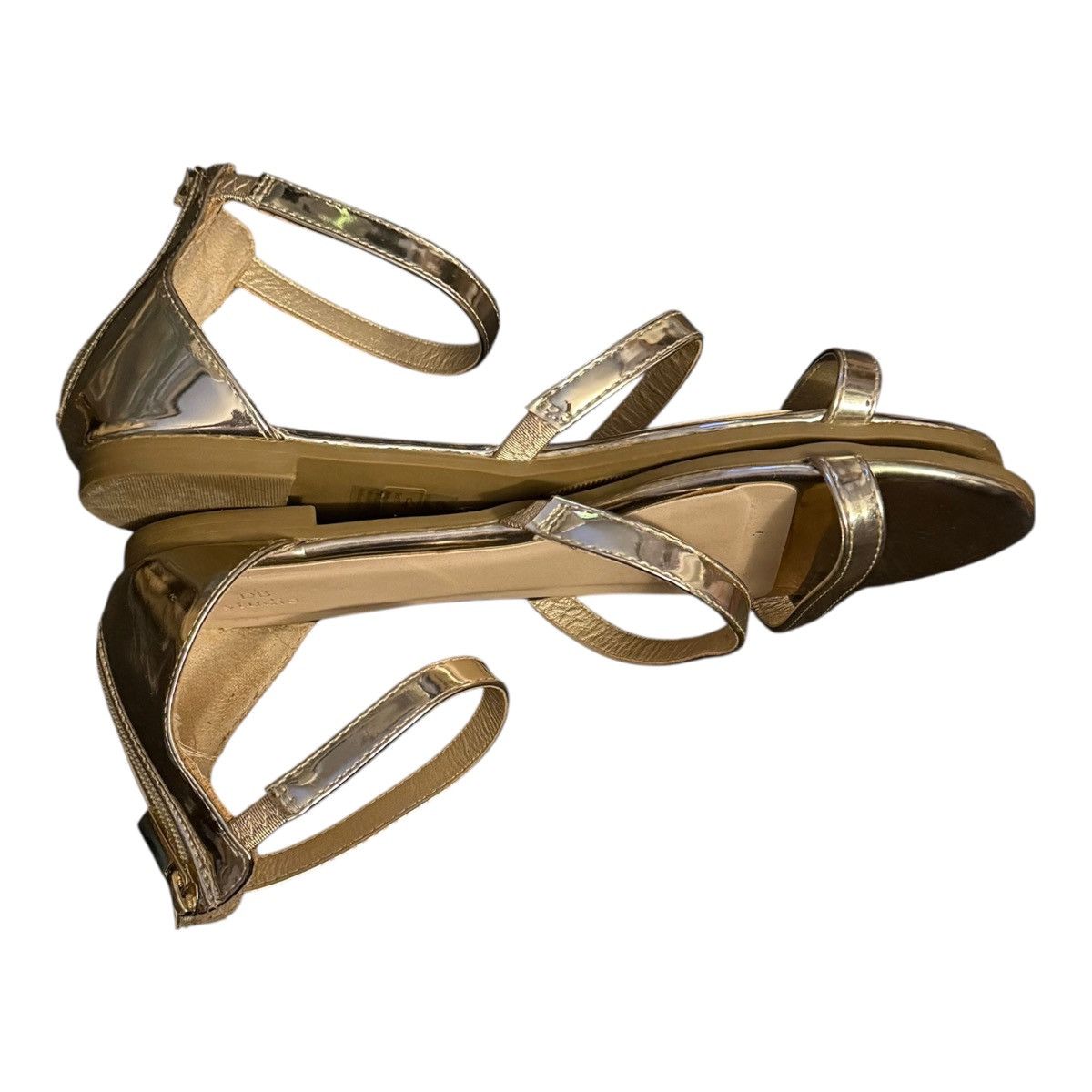 Other DB Studio metallic gold ankle strap sandals Size US 9 / IT 39 - 3 Thumbnail