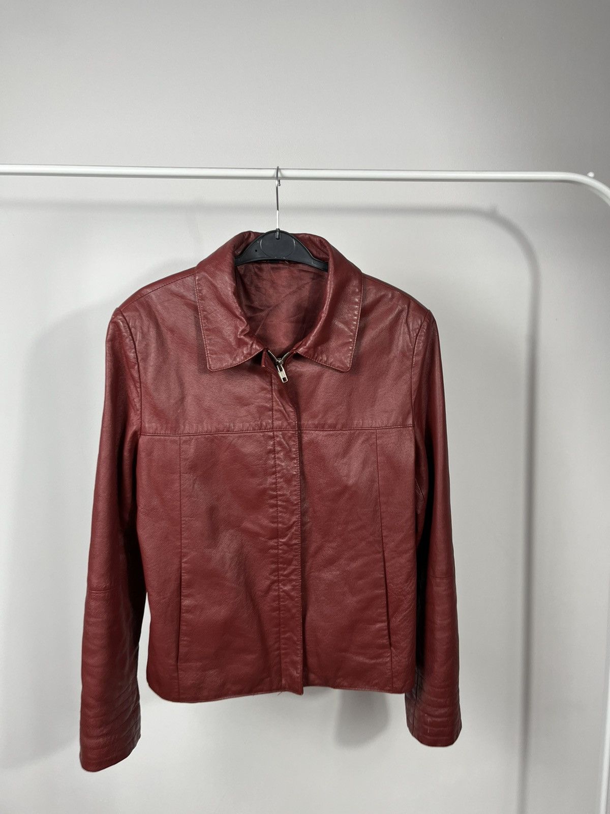 Leather Vintage Red Leather Jacket Womens Size 40 Zip Front Size S / US 4 / IT 40 - 2 Thumbnail