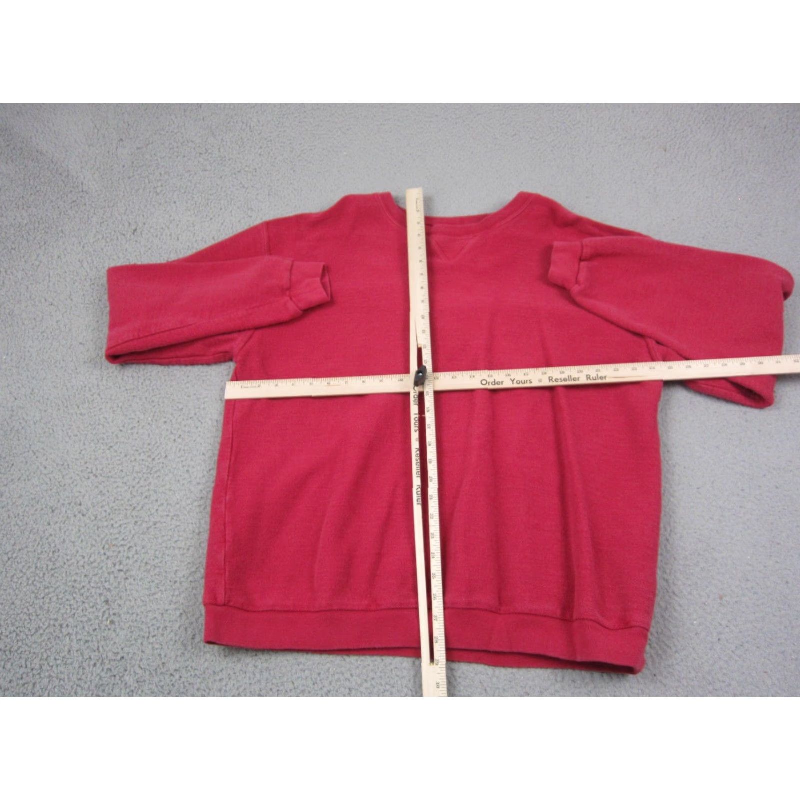 Lands' End Lands' End Sweatshirt XL Red Pullover Mens Crew Neck Cotton Fleece Vintage USA Pattern Solid Made in USA Size US XL / EU 56 / 4 - 6 Thumbnail