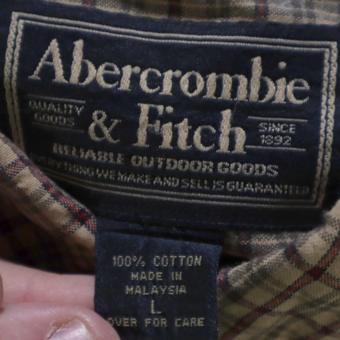 Abercrombie & Fitch Abercrombie & Fitch Outdoor Goods Cotton Gingham Long Sleeve Button Down Shirt Brown Men's L Size US L / EU 52-54 / 3 - 5 Thumbnail