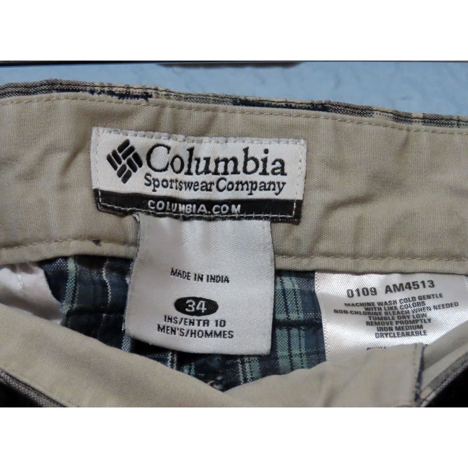 Vintage Columbia Shorts Men Size 34 Blue Green Plaid Flat Front Bermuda Casual UV Protect Breathable Lightweight Cotton 9in Inseam Regular Fit Size US 34 / EU 50 - 4 Thumbnail