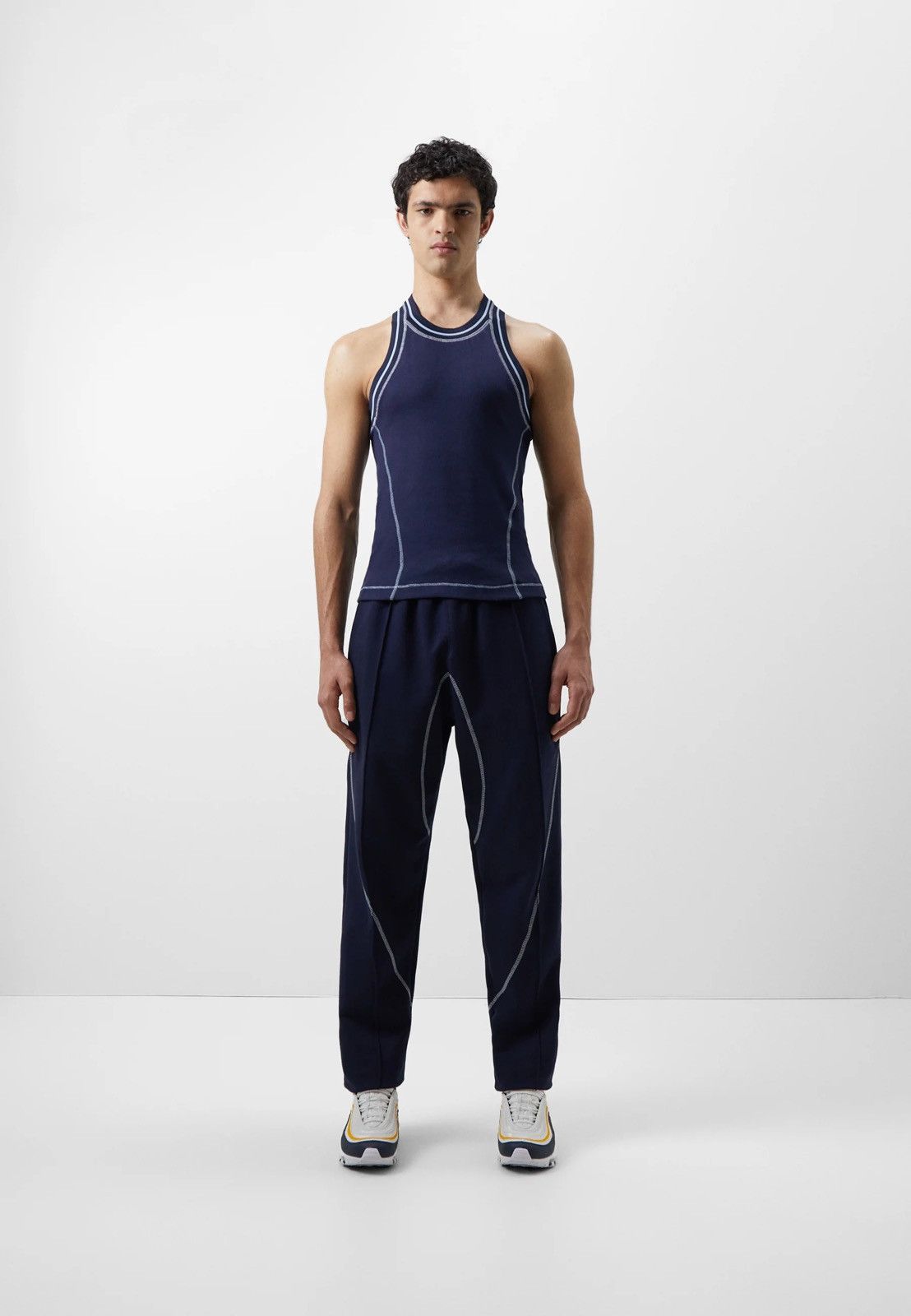 Saul Nash !DS! SS23 Saul Nash Navy Overlock Stitch Tank Top Size US XS / EU 42 / 0 - 2 Thumbnail