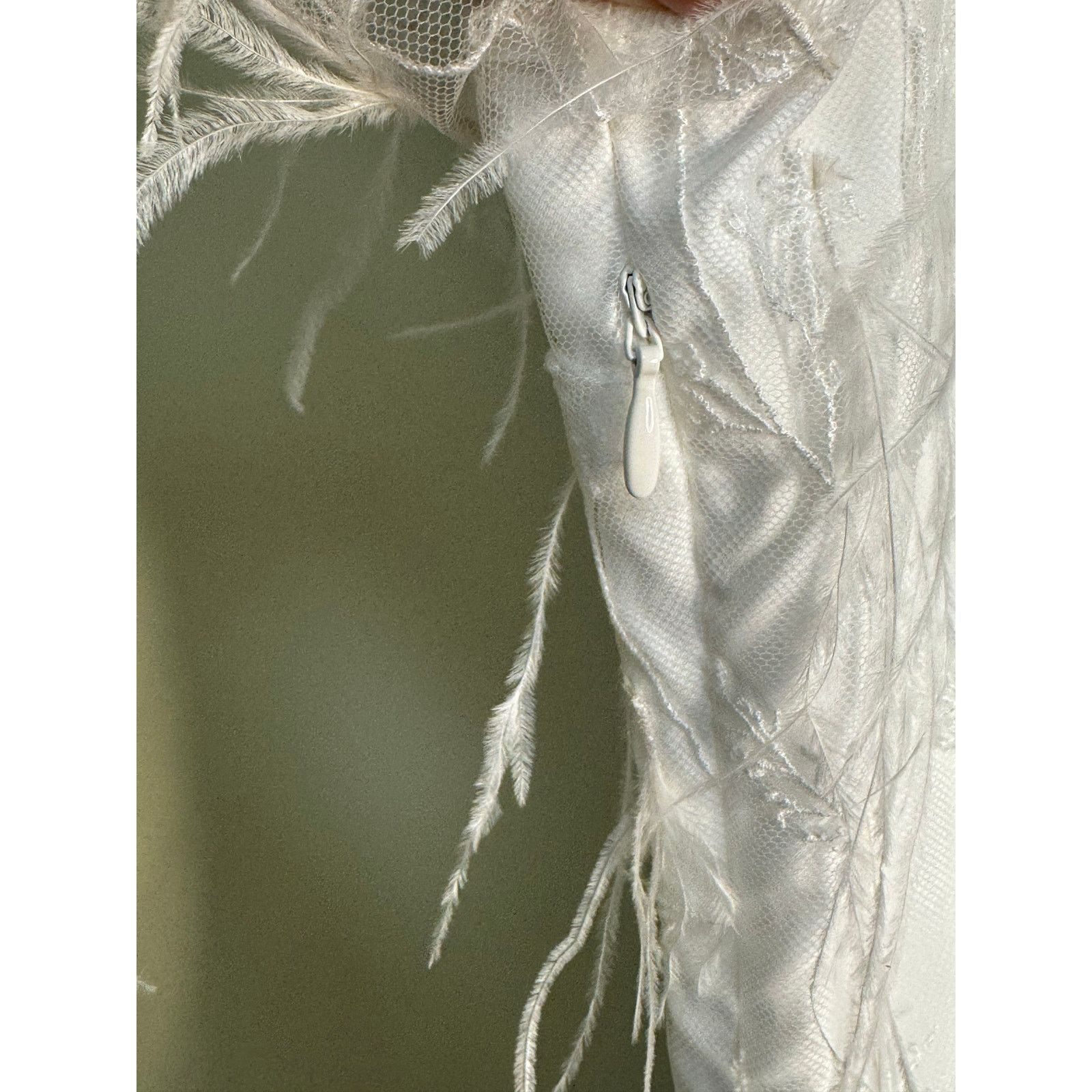 MILLY Milly NWT Rana Feather Shift Dress in White Size 6 Size M / US 6-8 / IT 42-44 - 5 Thumbnail