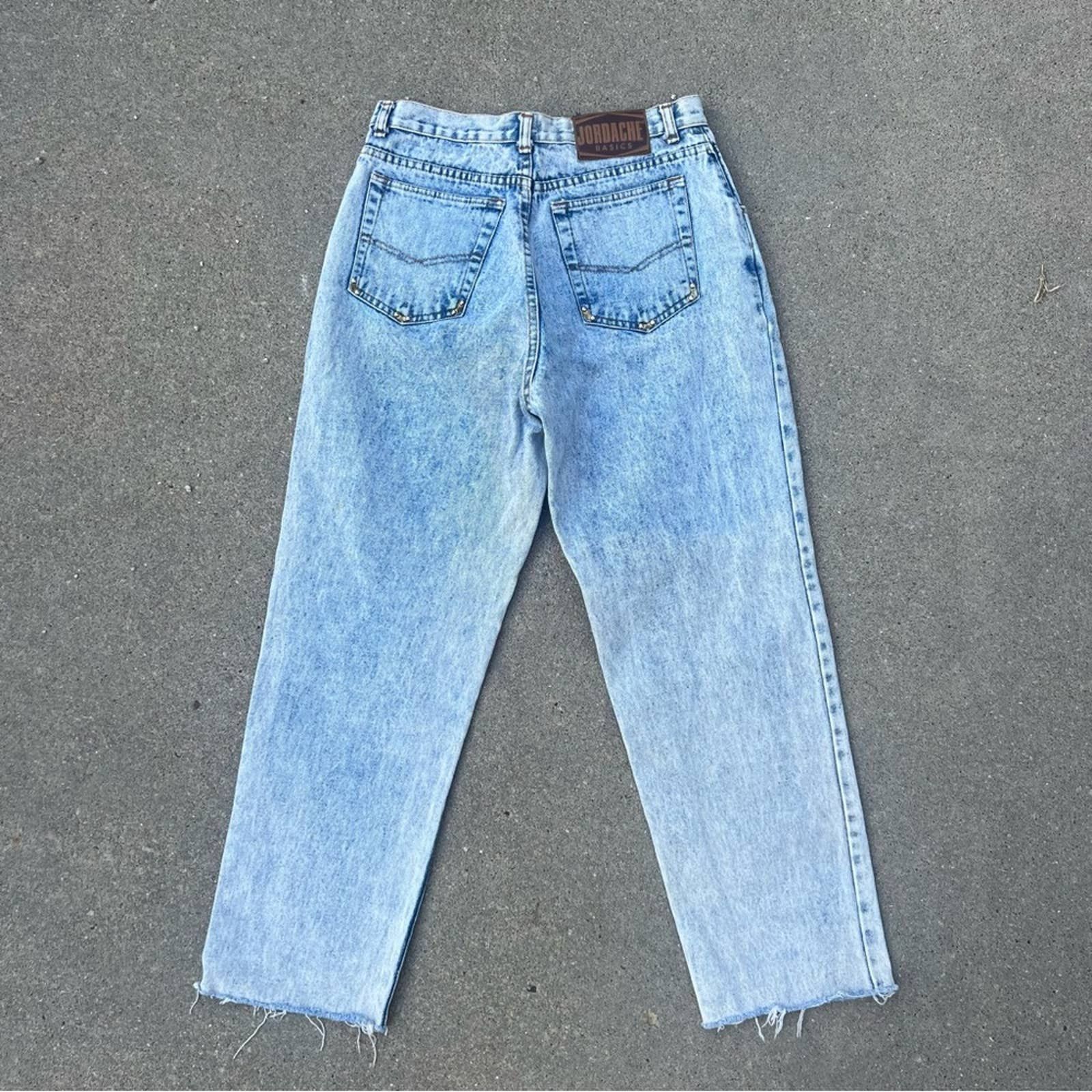 Jordache 80s Jordache acid wash metallic rivet detail high rise jeans ...