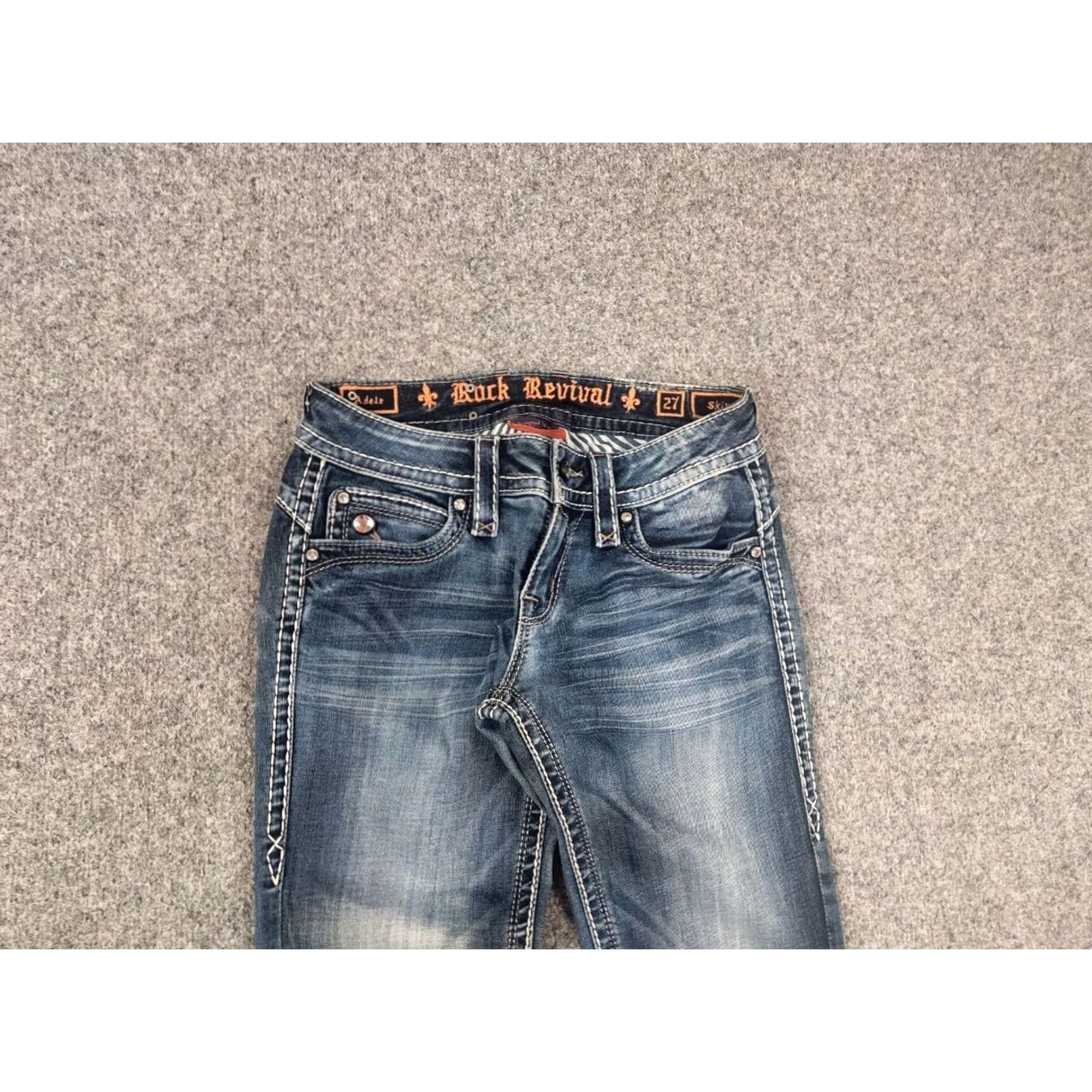 Vintage Rock Revival Adele Jeans denim Blue Faded Embroidered logo Y2K Style Vintage Size 27" / US 4 / IT 40 - 3 Thumbnail