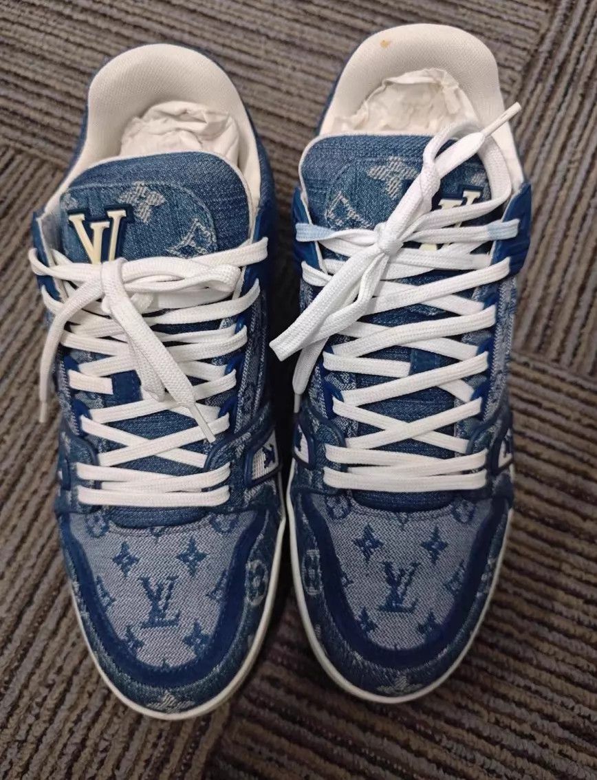 Louis Vuitton Louis Vuitton Denim Low-Top Trainer 6 Size US 7 / IT 37 - 1 Thumbnail