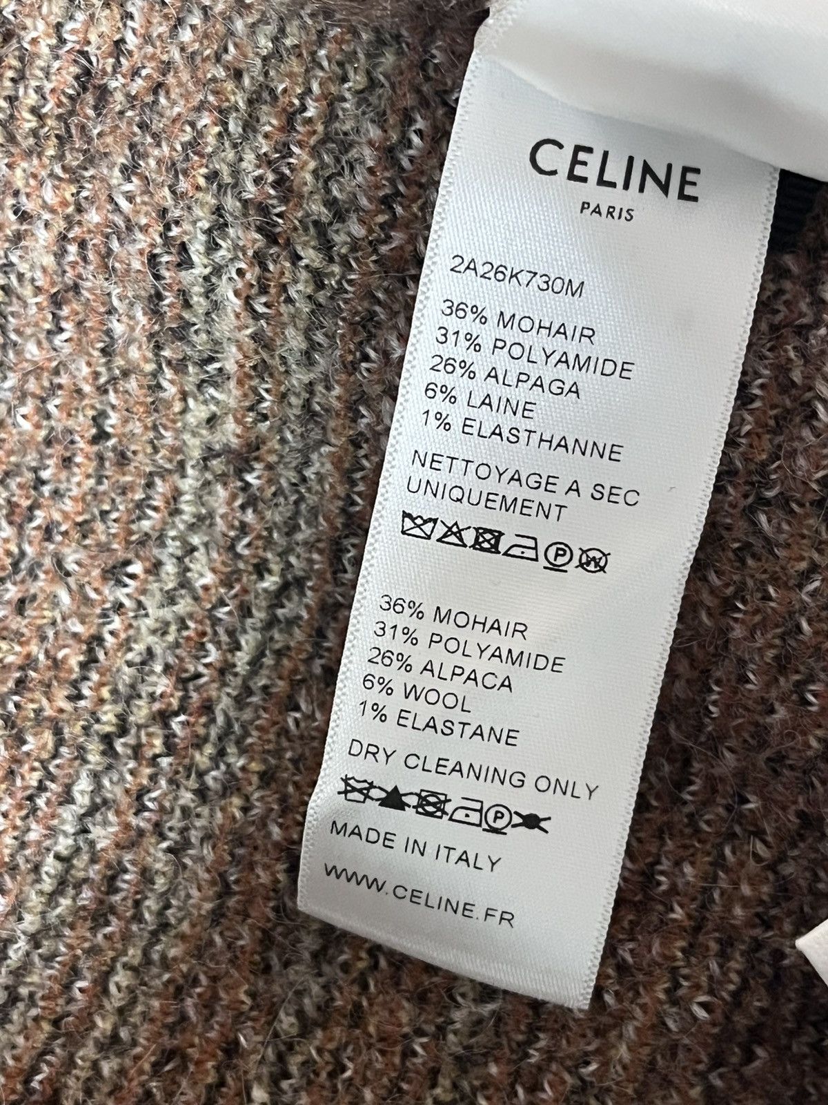 Celine PLAID BRUSHED MOHAIR ALPACA BLEND LONG CARDIGAN Size US XS / EU 42 / 0 - 8 Thumbnail