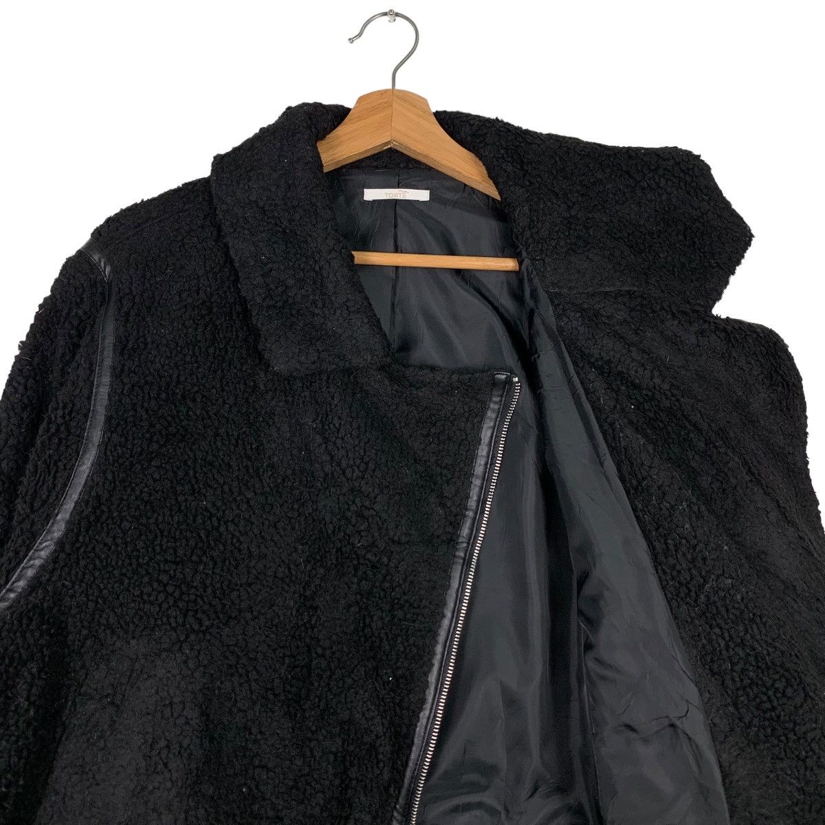 Japanese Brand TORTE Deep Pile Fleece Asymmetrical Jacket #0240-C11 Size US M / EU 48-50 / 2 - 10 Thumbnail