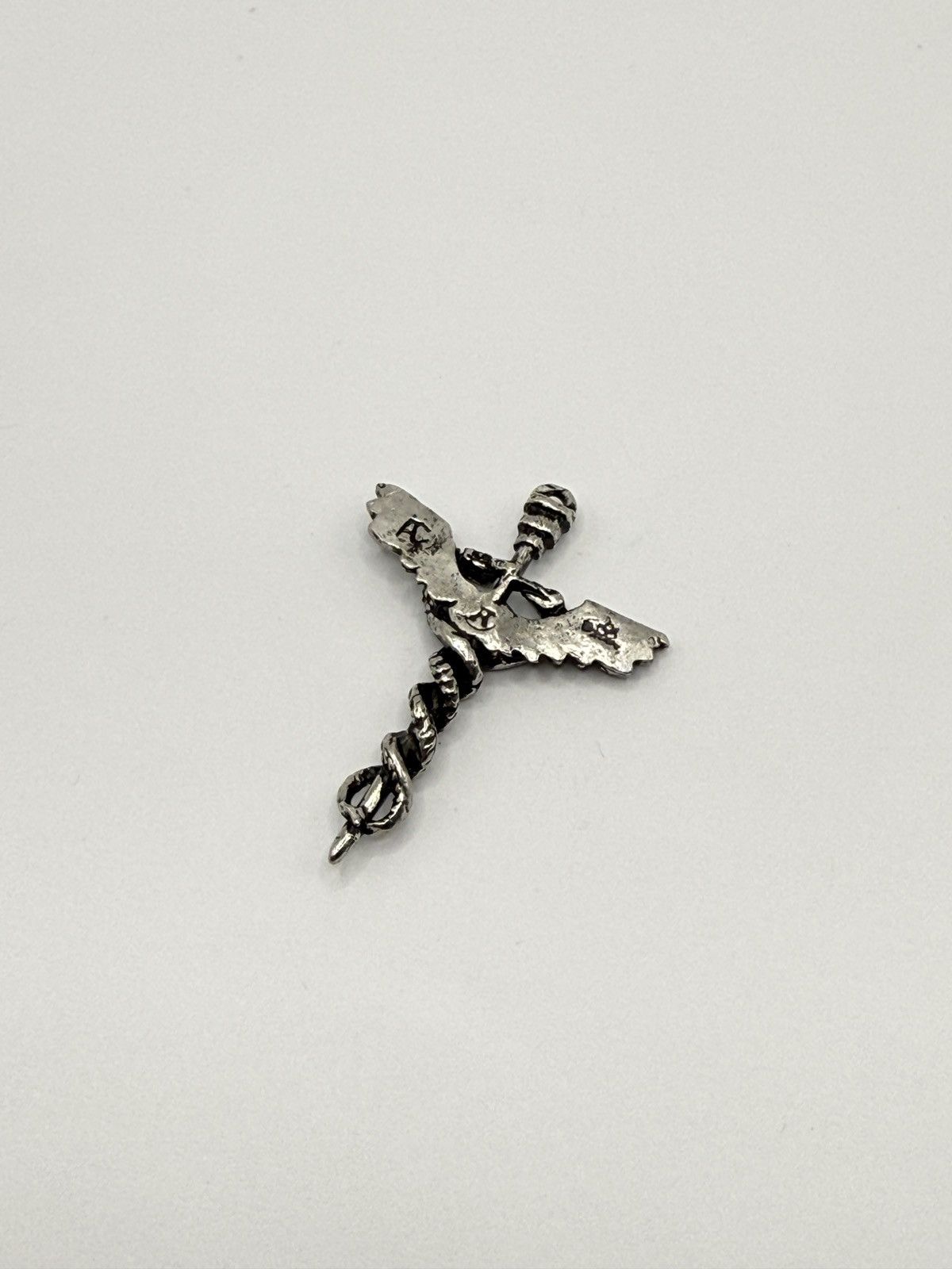 Seditionaries Alchemy 1990s caduceus earring/pendant biker/goth chrome erd Size ONE SIZE - 5 Thumbnail