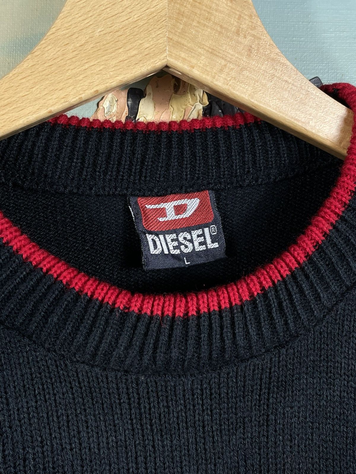 Diesel × Japanese Brand × Vintage Diesel Retro Y2k Pull Knitwear Sweatshirt Crewneck Size US L / EU 52-54 / 3 - 6 Thumbnail