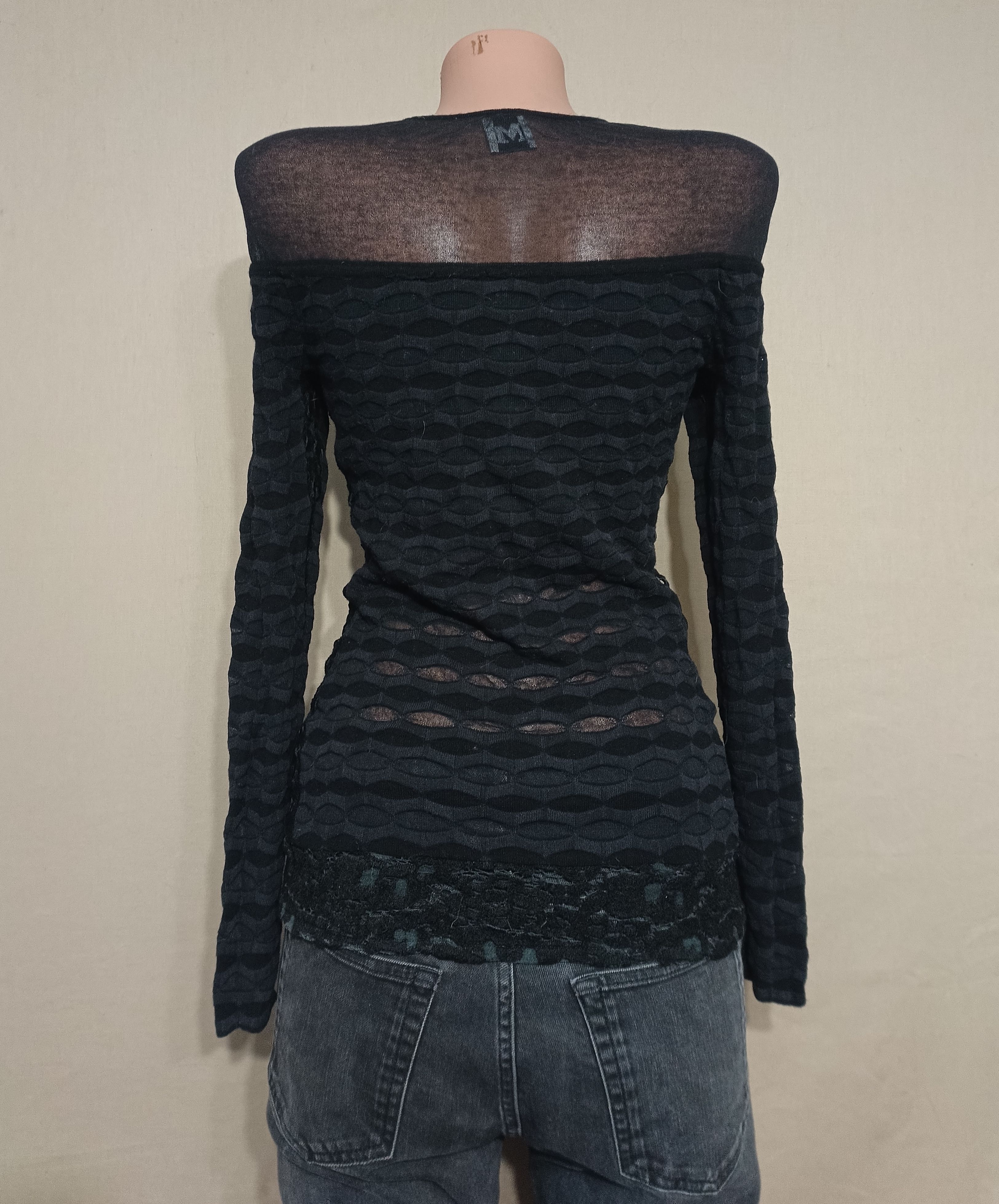 Missoni Missoni M Black Textured Knit Top Size S / US 4 / IT 40 - 6 Thumbnail