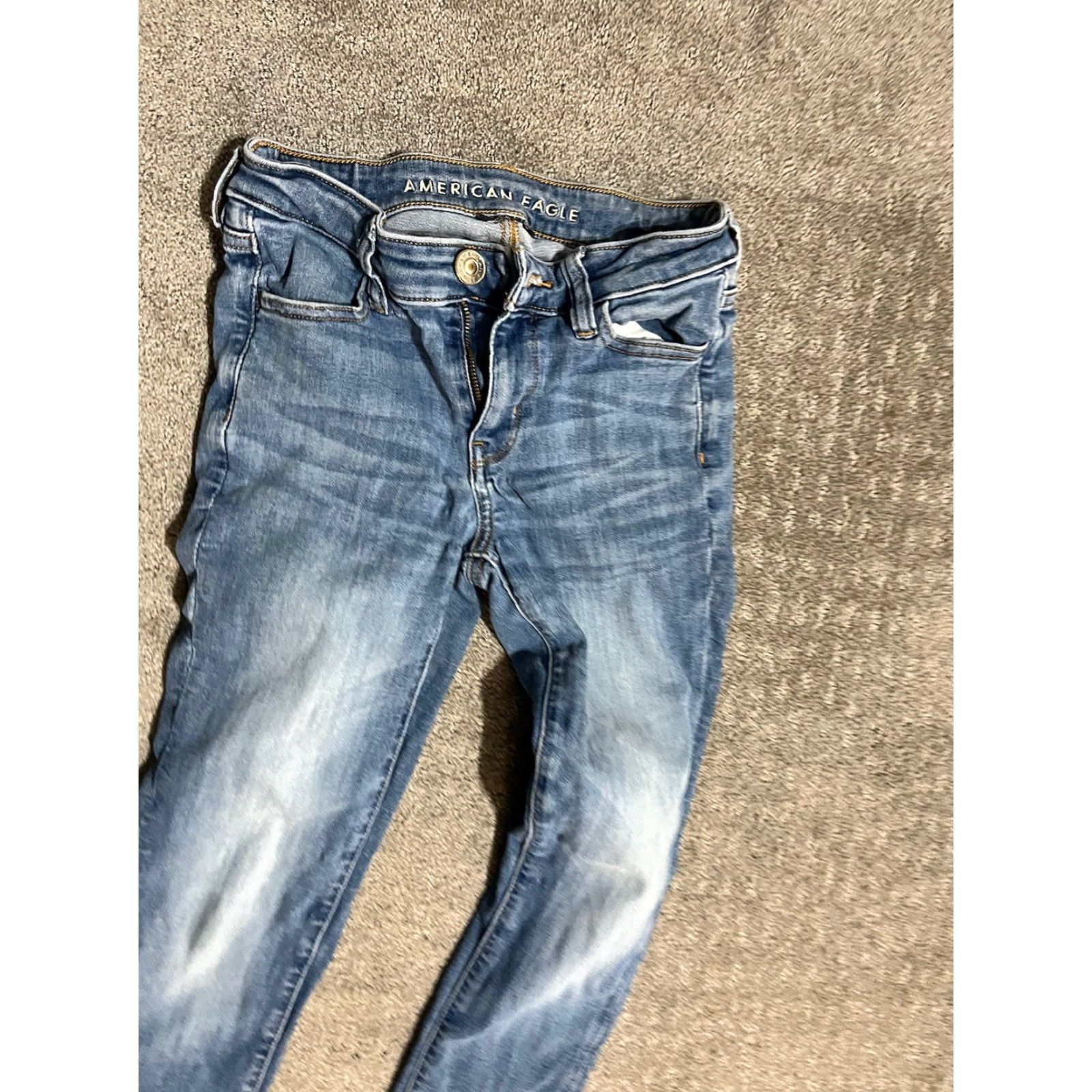 American Eagle Outfitters American Eagle Women's Size 0 Short Highest Rise Jegging Jeans Blue Cotton Ble Size 25" / US 0 / IT 36 - 4 Thumbnail