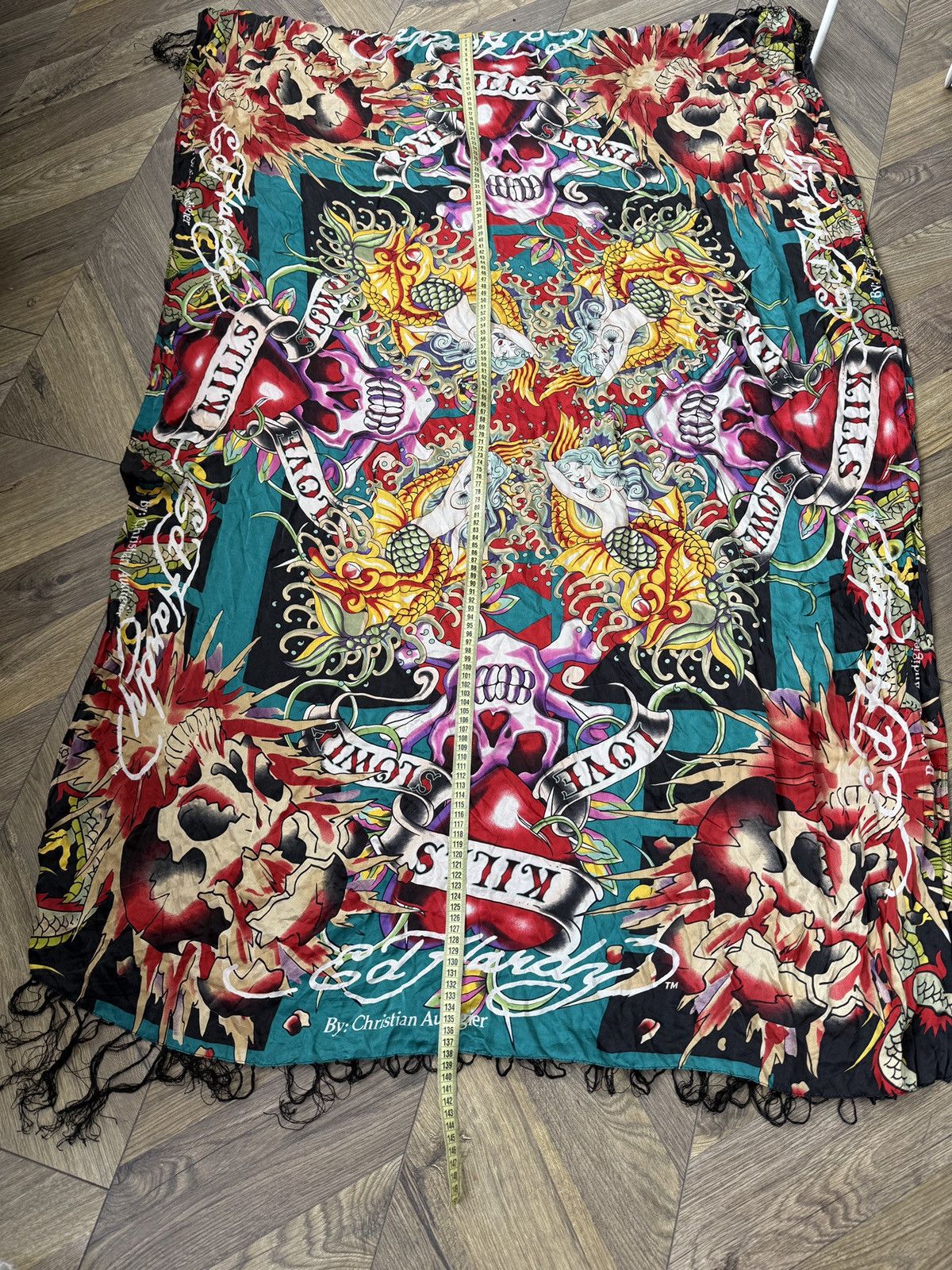 Ed Hardy Ed Hardy Christian Audigier Silk Scarve Love Kills Slowly Size ONE SIZE - 8 Thumbnail