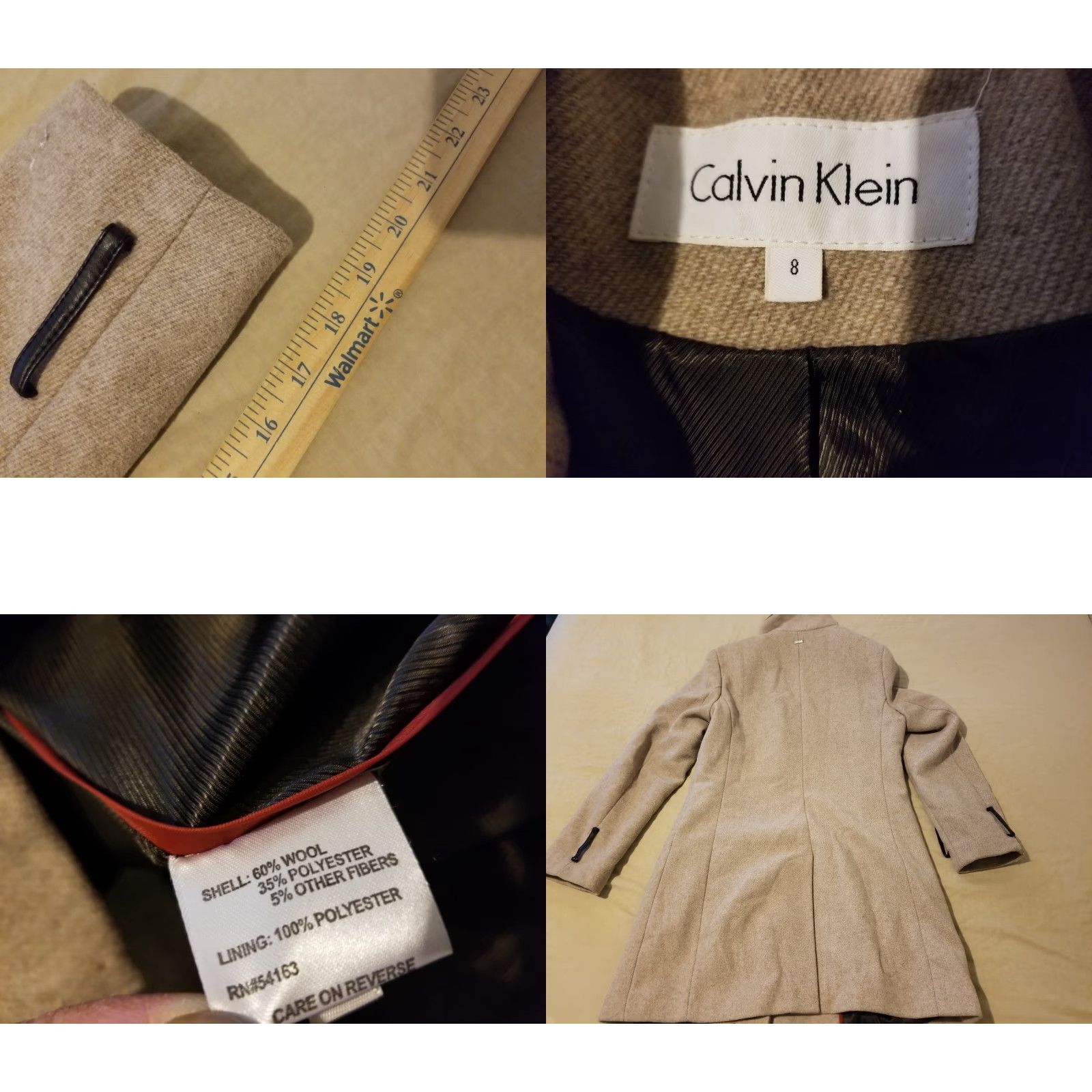 Calvin Klein VINTAGE? Calvin Klein Wool Jacket Beige 8 Women Coat Basic Jacket Womens Wool Jacket Size M / US 6-8 / IT 42-44 - 8 Thumbnail