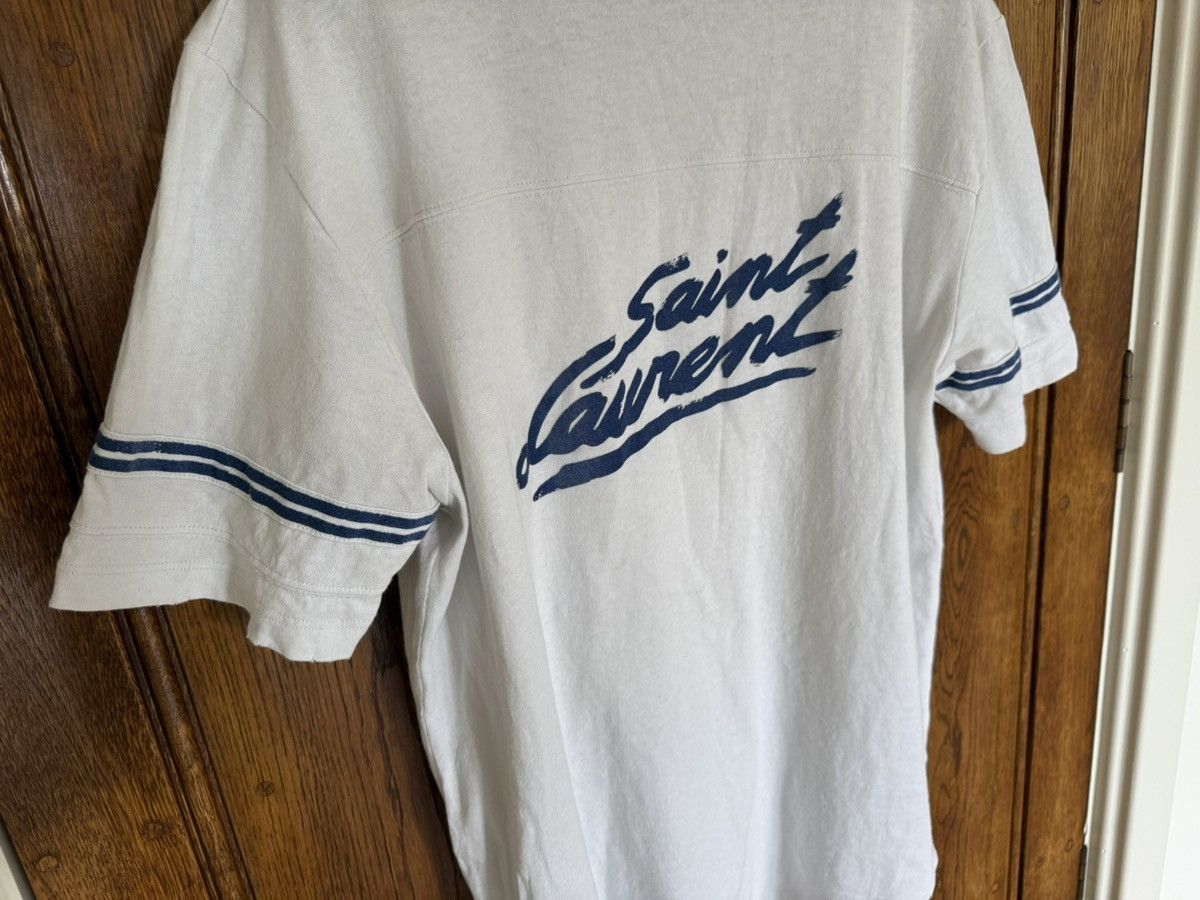 Saint Laurent Paris Saint Laurent 50’s signature logo t shirt M blue white Size US M / EU 48-50 / 2 - 14 Thumbnail