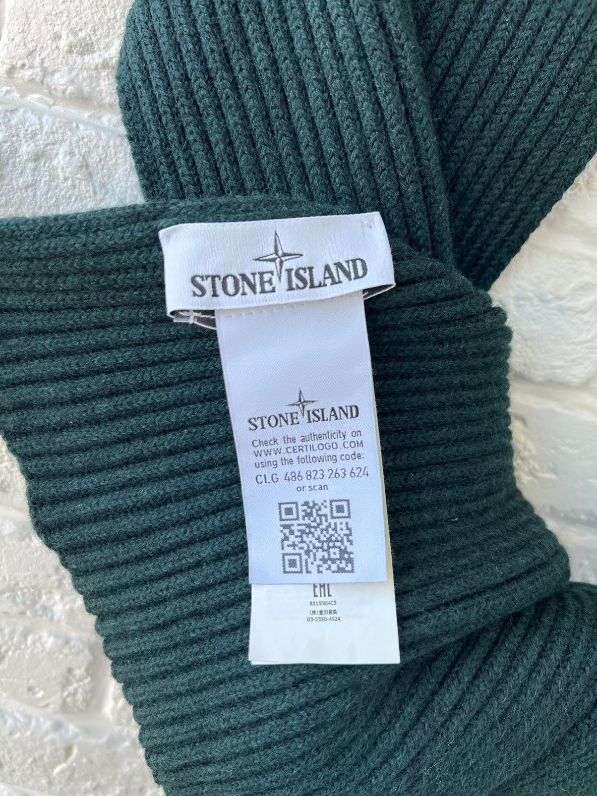Stone Island Stone Island Green Lana Wool Knit Ribbed Scarf Size ONE SIZE - 4 Thumbnail