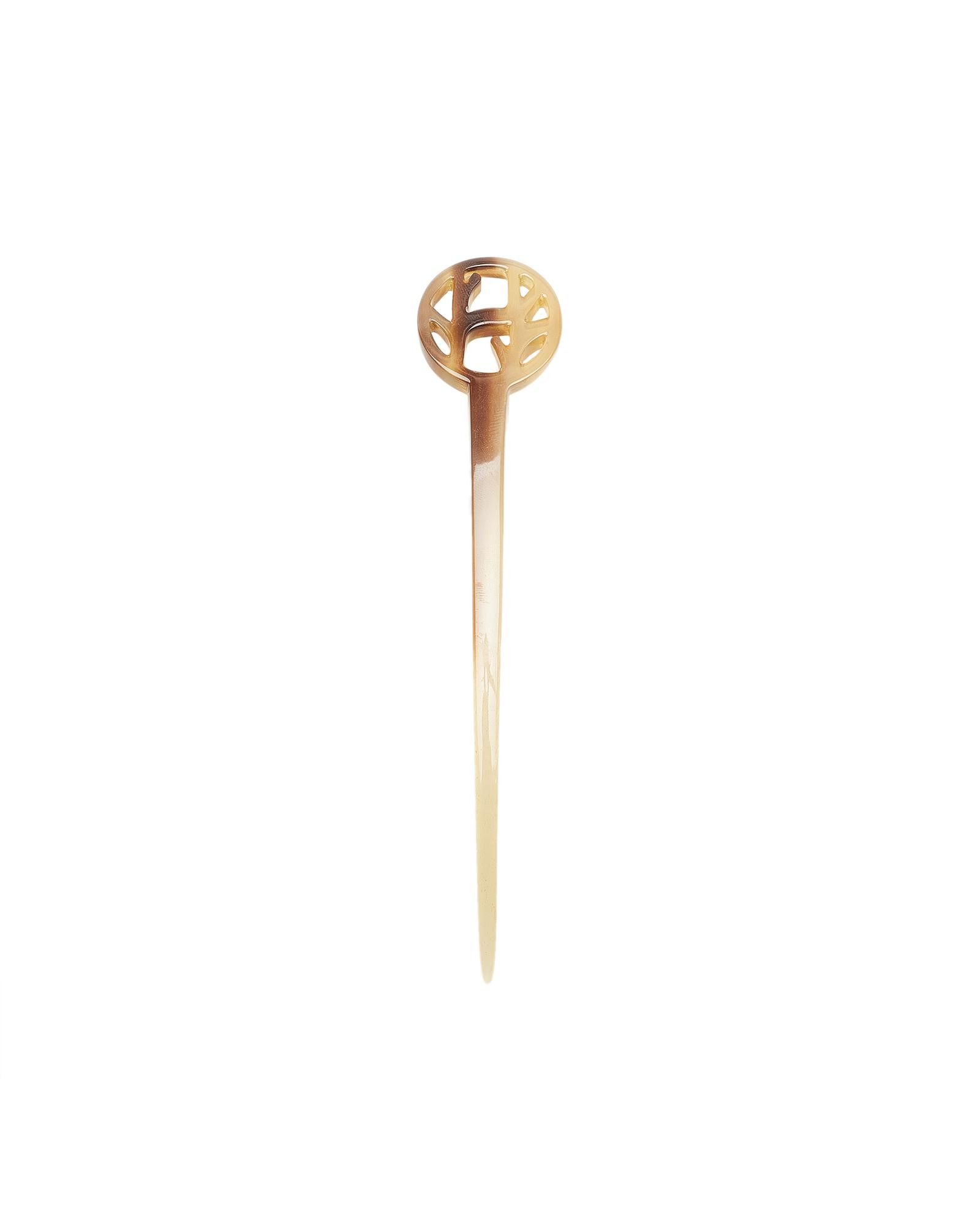 image of Hermes Horn Hair Pick in Brown, Women's