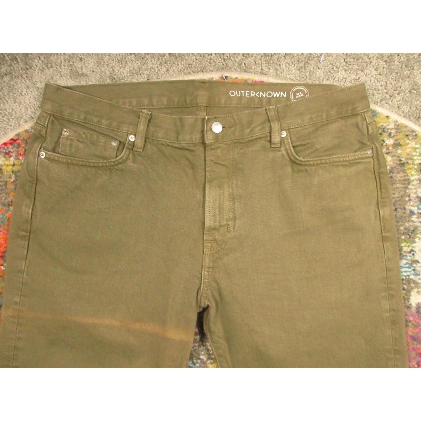 Outerknown Outerknown SEA Jeans Men 36x32 Denim Brown Organic Cotton Spandex Straight 5-Pocket Vintage? No (adjusted) Size US 36 / EU 52 - 3 Thumbnail