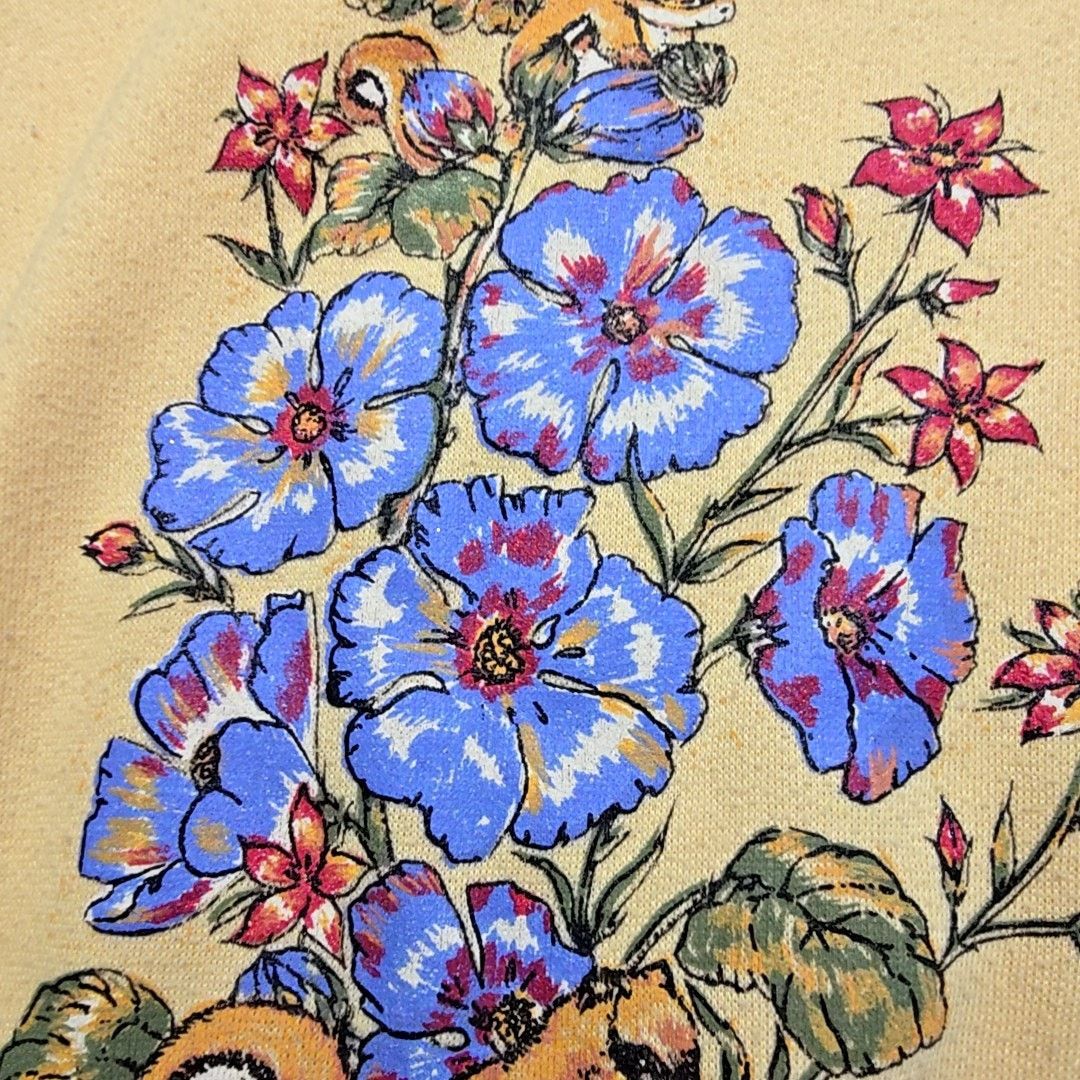 Vintage Vintage Squirrel Spring Floral Sweatshirt Yellow Graphic L Size L / US 10 / IT 46 - 2 Thumbnail