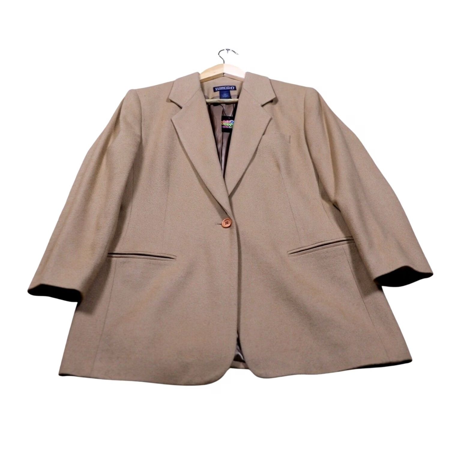 Lands' End VINTAGE Lands End Womens Petite Blazer Tan Single Button Size 8 Size M / US 6-8 / IT 42-44 - 6 Thumbnail