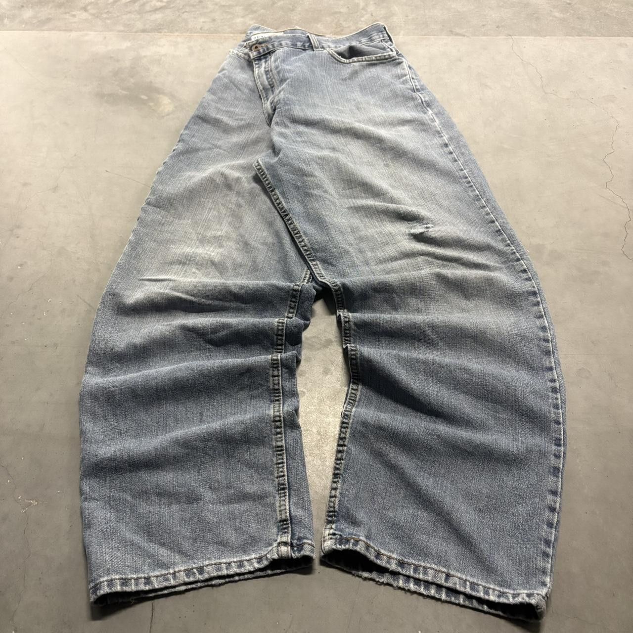 Vintage Crazy Vintage Y2K/2000s Super Baggy Skater Grunge Medium Blue Wash Denim Jeans! Size US 40 / EU 56 - 3 Thumbnail
