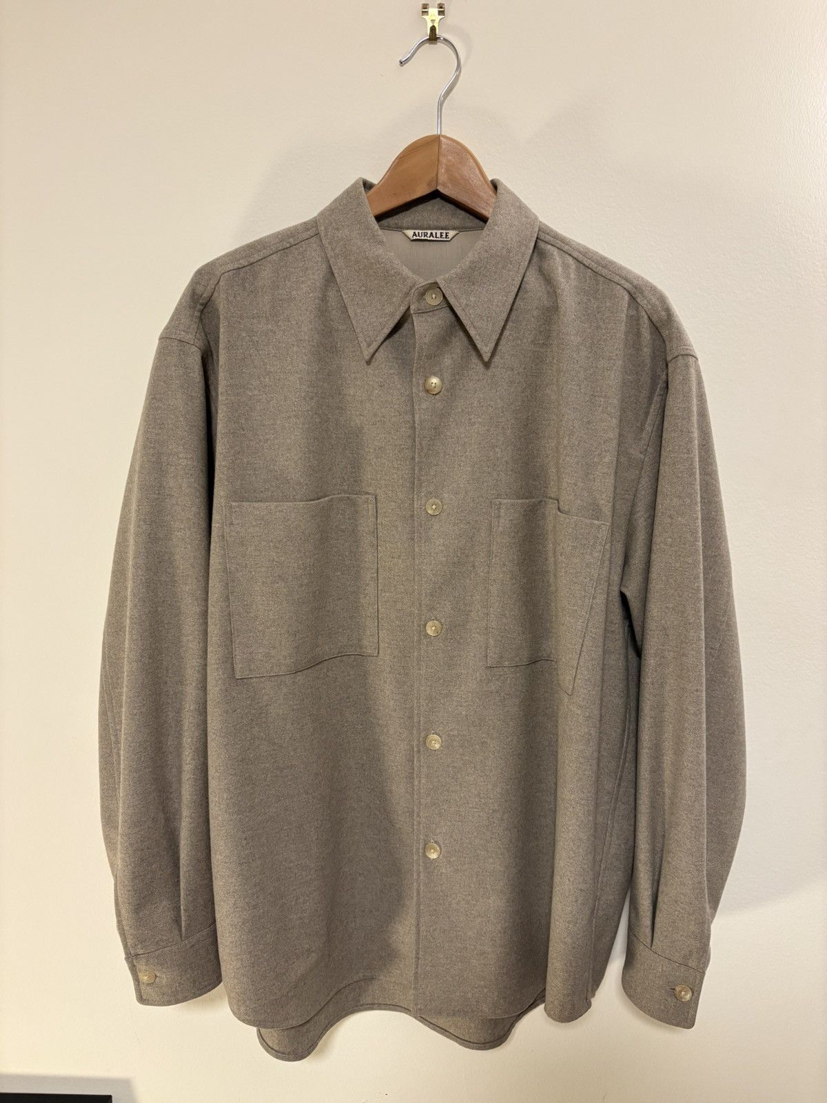 Pre-owned Auralee Wool Flannel In Gray