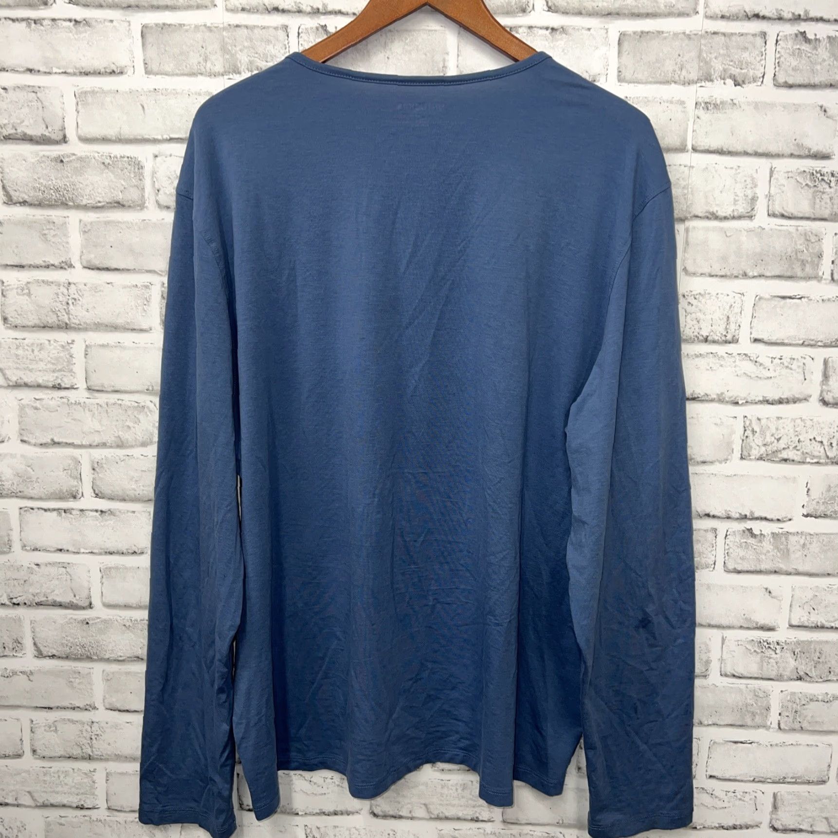 UNTUCKit VINTAGE? (no) Untuckit Henley Blue Long Sleeve T-Shirt Mens XXL Size US XXL / EU 58 / 5 - 4 Thumbnail