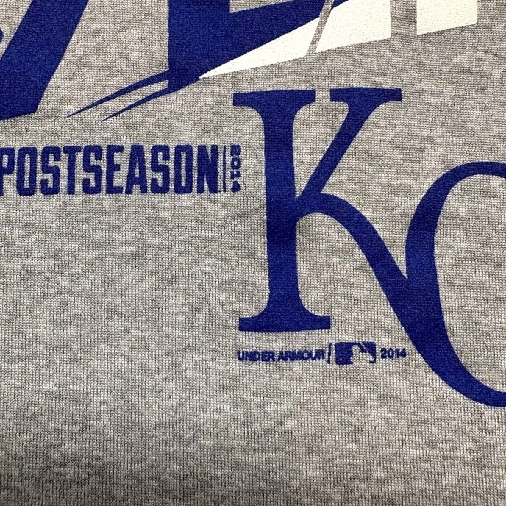 Under Armour VINTAGE KC Royals 2014 Postseason Under Armour T Shirt XL Gray Mens Size US XL / EU 56 / 4 - 5 Thumbnail