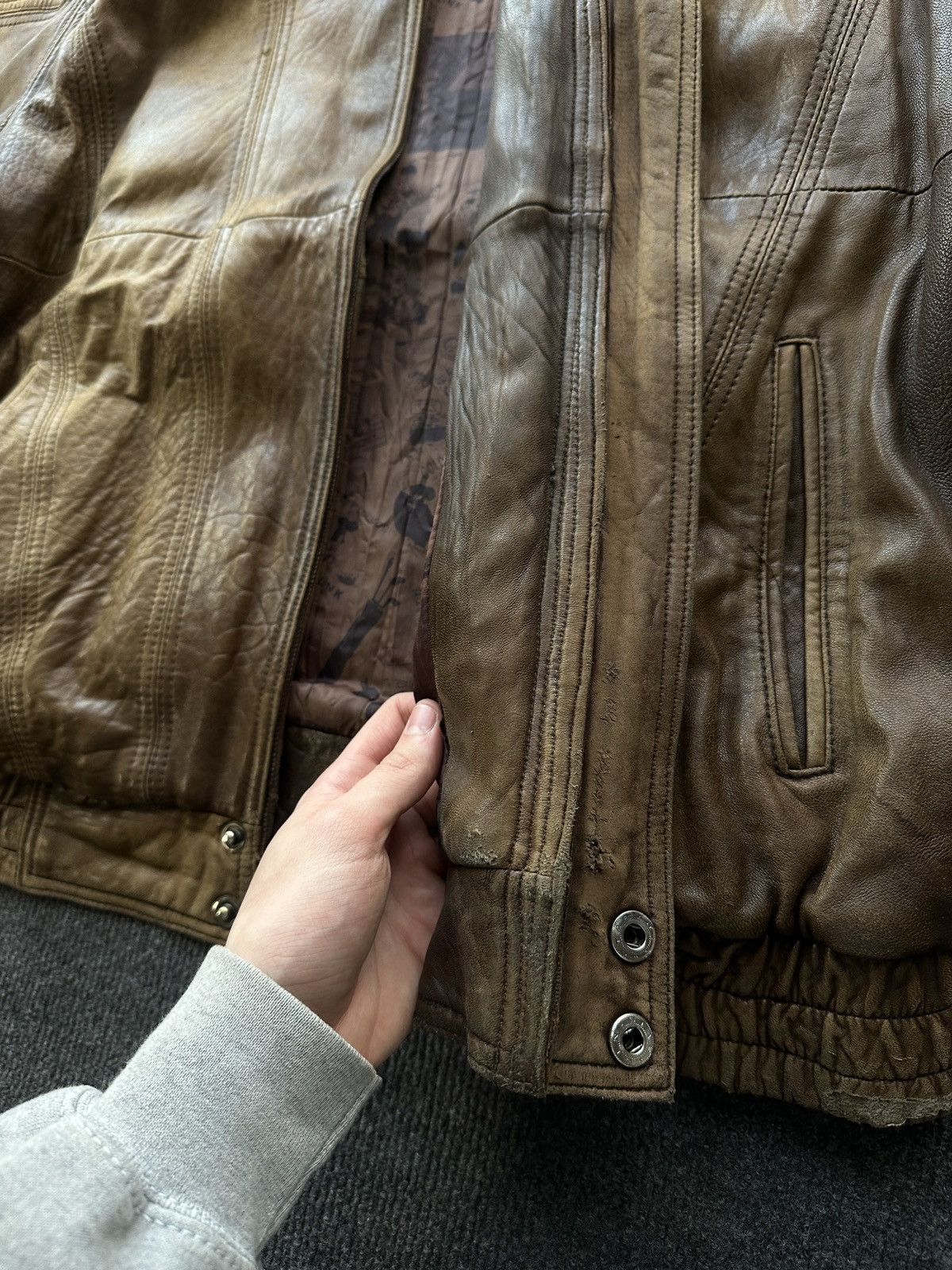 Other 🚨VNTG LEATHER JACKET AVANT GARDE ASYMMETRICAL BROWN MOTO Size US M / EU 48-50 / 2 - 10 Thumbnail