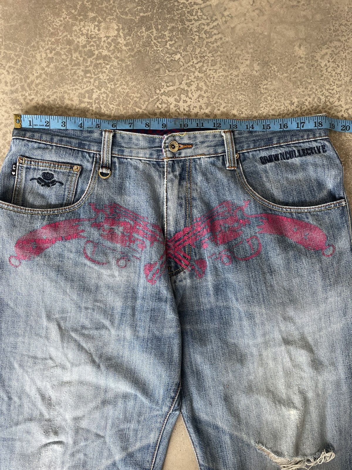 Japanese Brand Japanese Brand Embroidered Baggy Denim Size US 37 - 10 Thumbnail