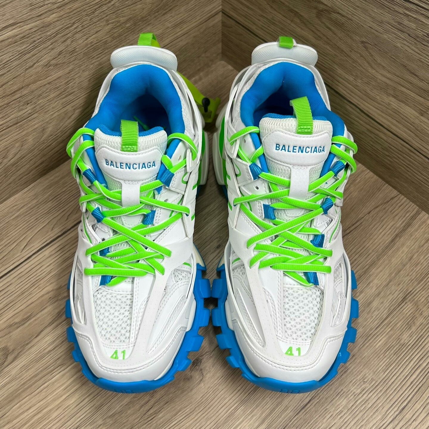 Balenciaga Balenciaga Track White Green Blue Dad Shoes Size US 8 / EU 41 - 3 Thumbnail